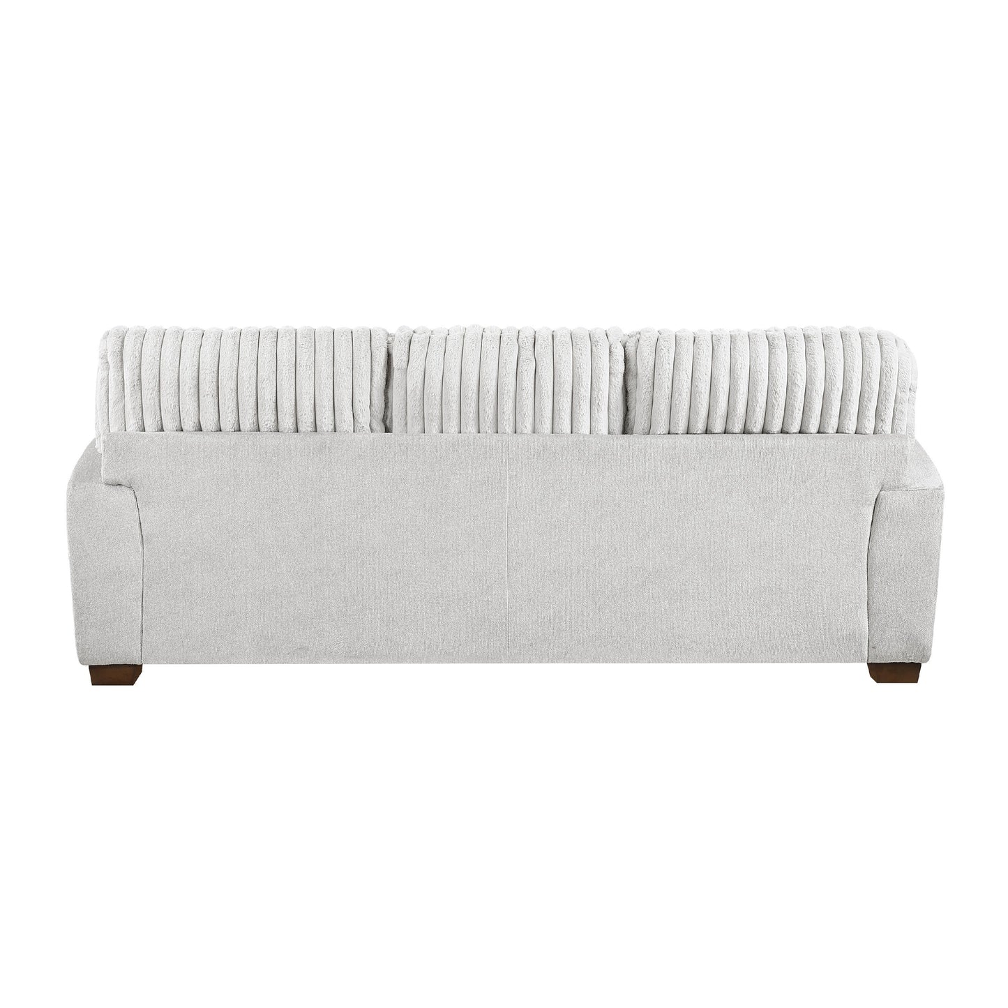 Canapé Witz, 96 pouces, 5 coussins, velours côtelé gris clair à texture côtelée