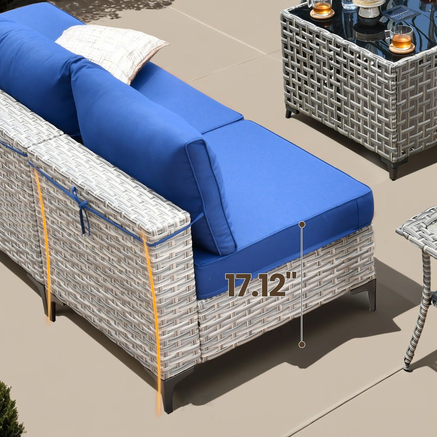Ensemble de meubles de patio en rotin XIZZI 11 pièces avec table et foyer