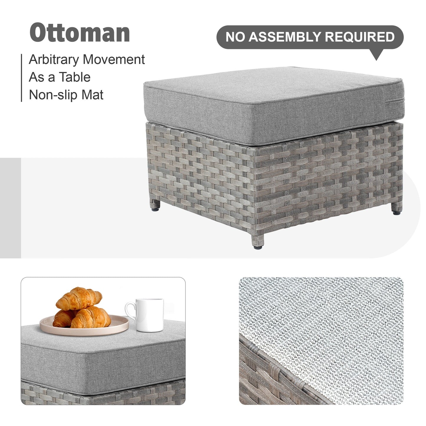 Ensemble de meubles de patio extérieur en osier XIZZI 13 pièces avec table à feu