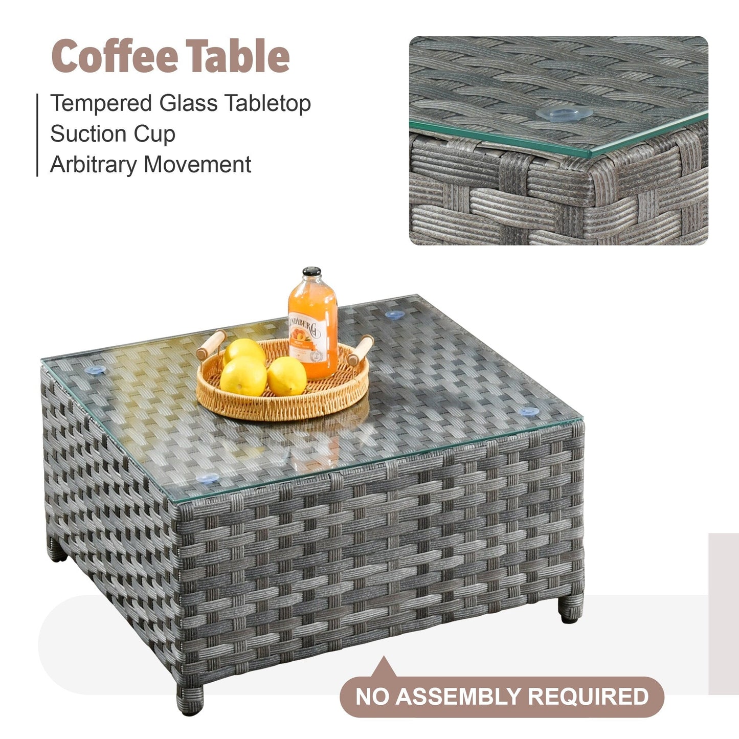 Ensemble de meubles de patio extérieur en osier XIZZI 13 pièces avec table à feu