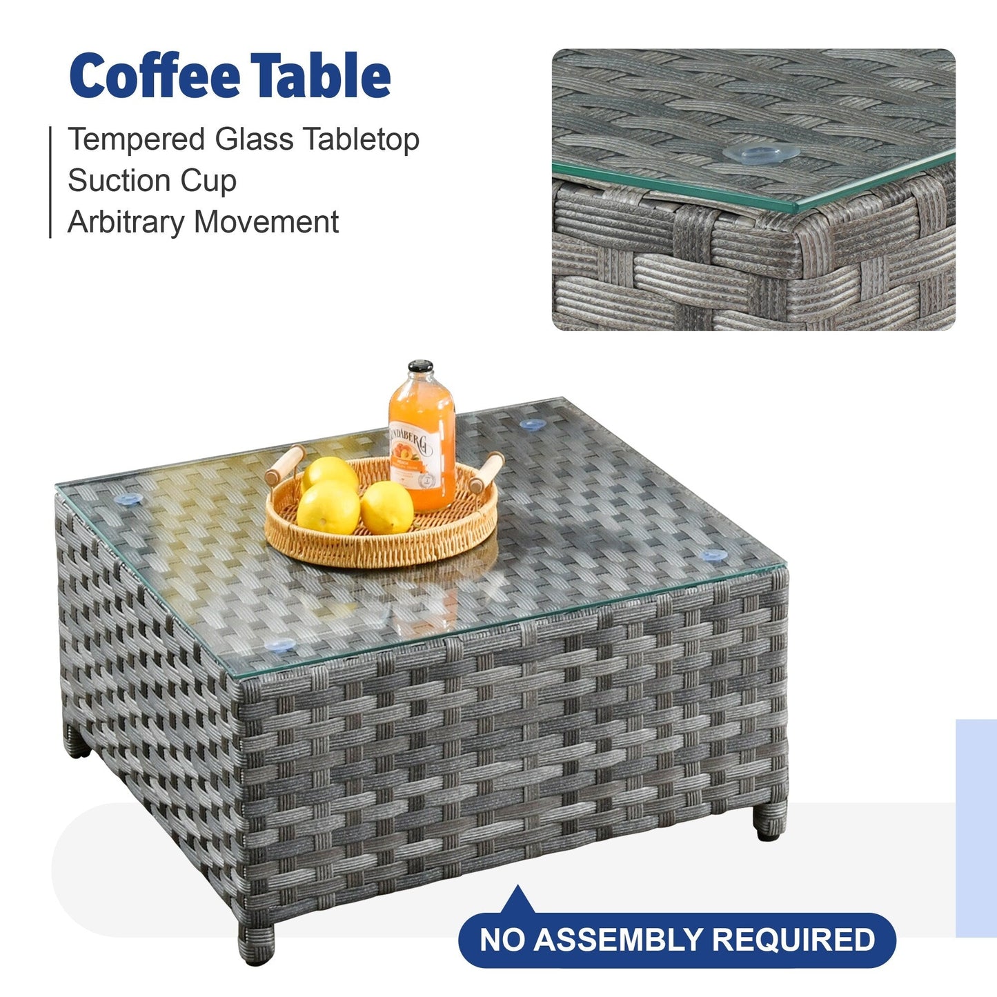Ensemble de meubles de patio extérieur en osier XIZZI 13 pièces avec table à feu