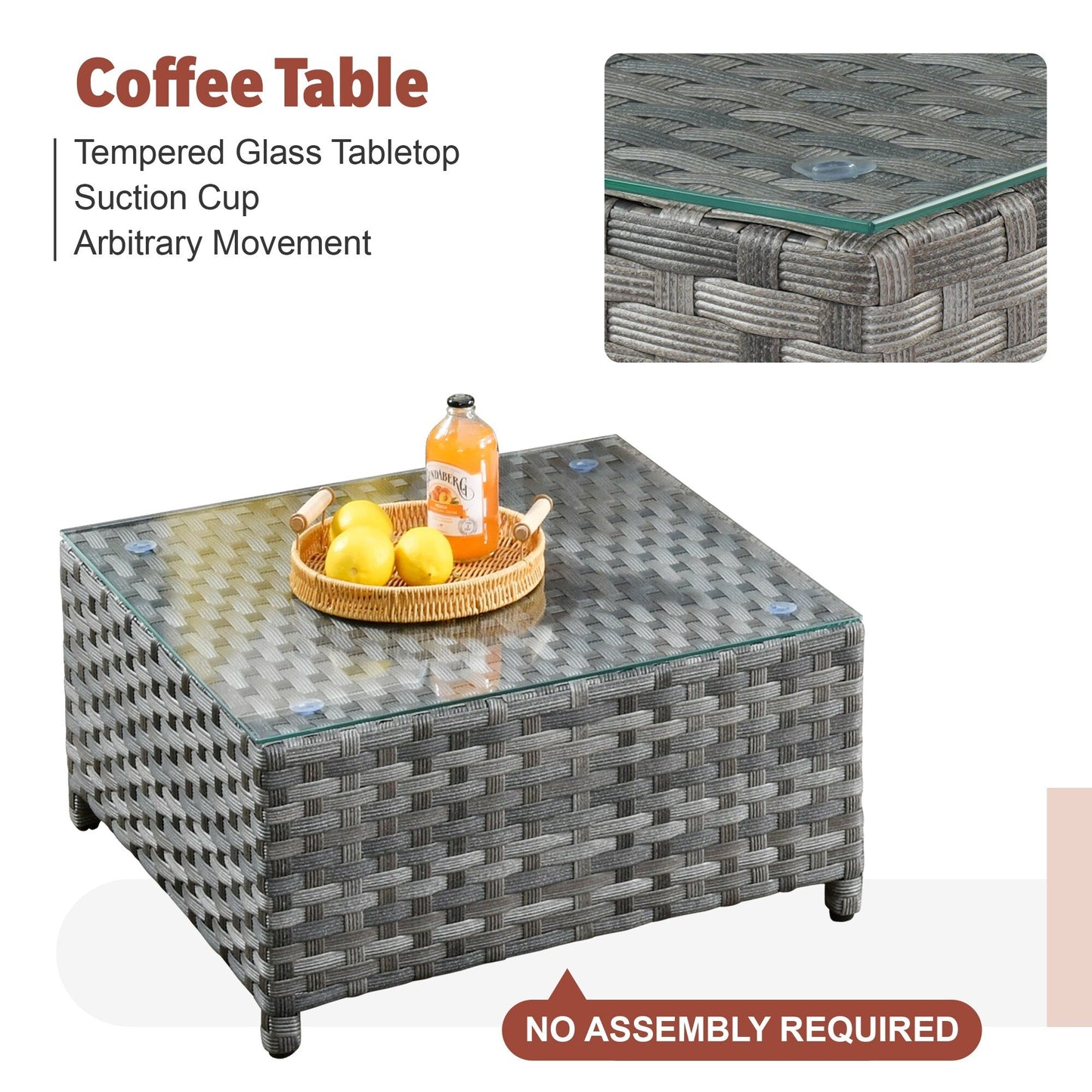 Ensemble de meubles de patio extérieur en osier XIZZI 13 pièces avec table à feu