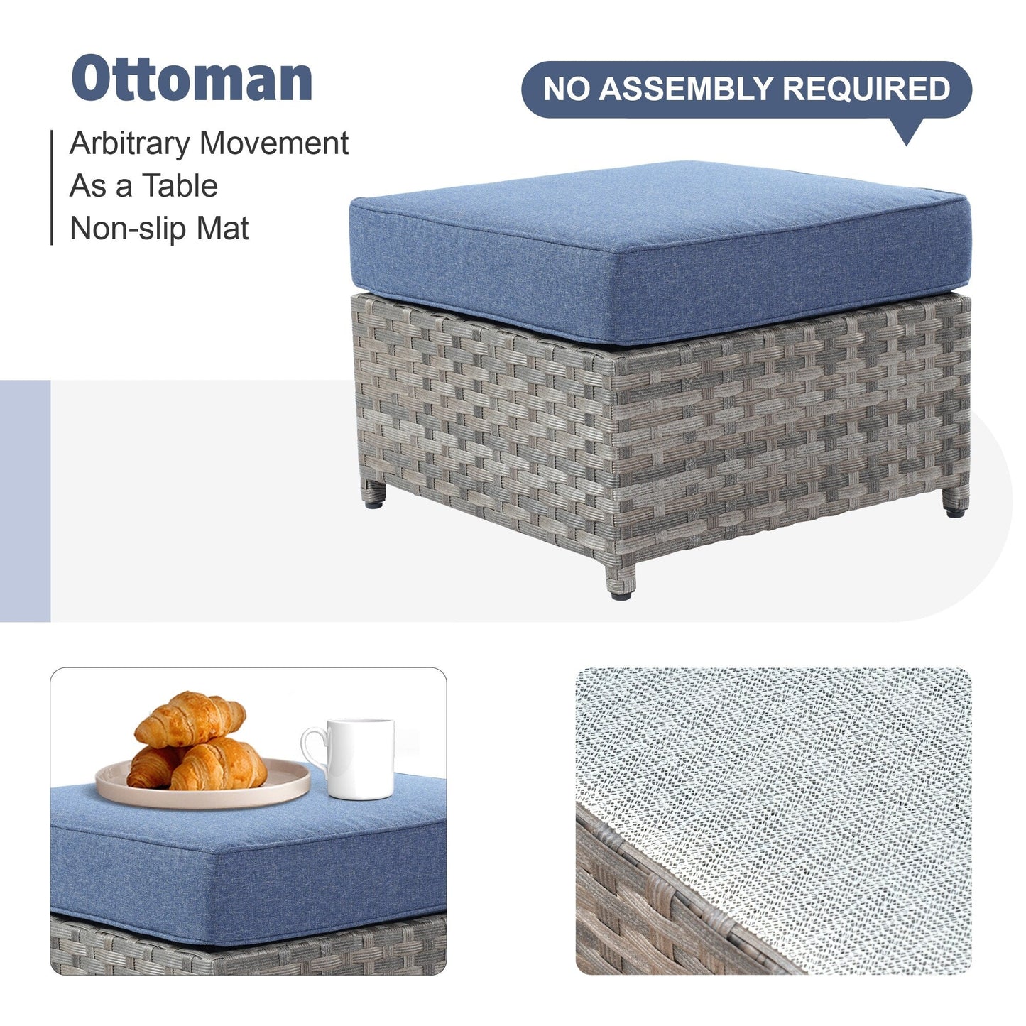 Ensemble de meubles de patio extérieur en osier XIZZI 13 pièces avec table à feu