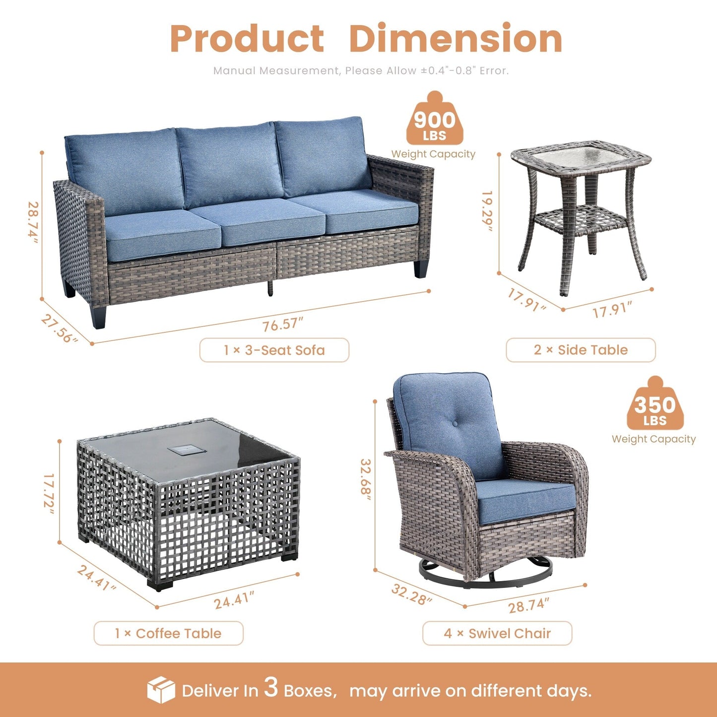 Ensemble de salon de jardin XIZZI en osier gris