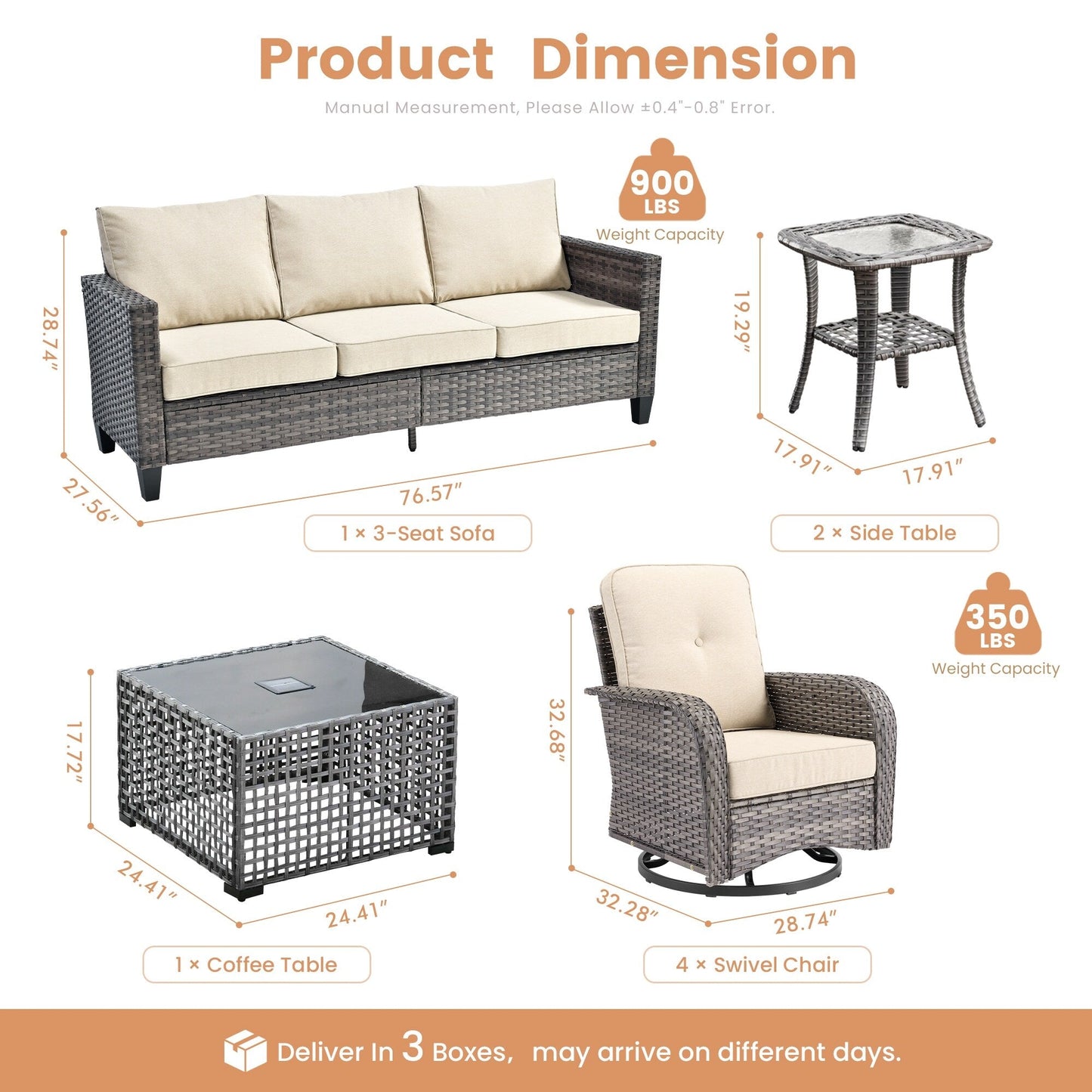 Ensemble de salon de jardin XIZZI en osier gris