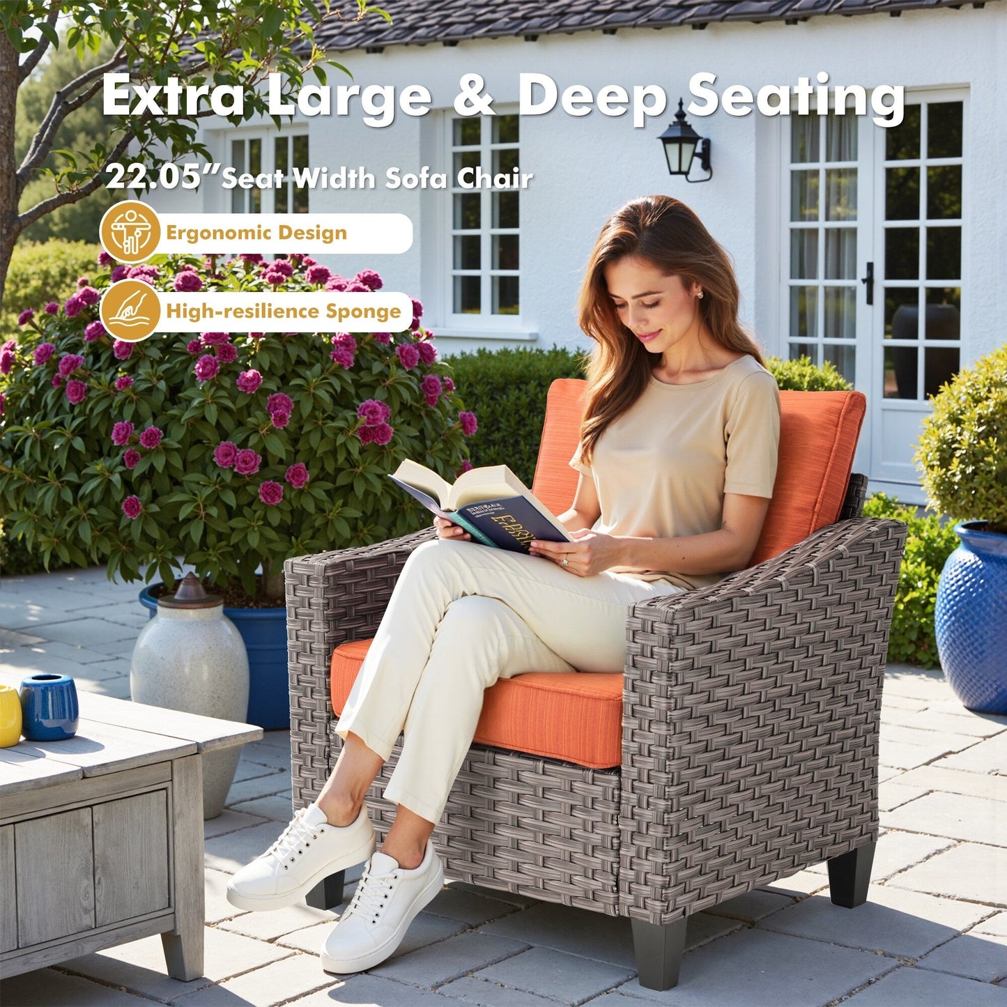 Ensemble de meubles de patio extérieur XIZZI avec table et foyer