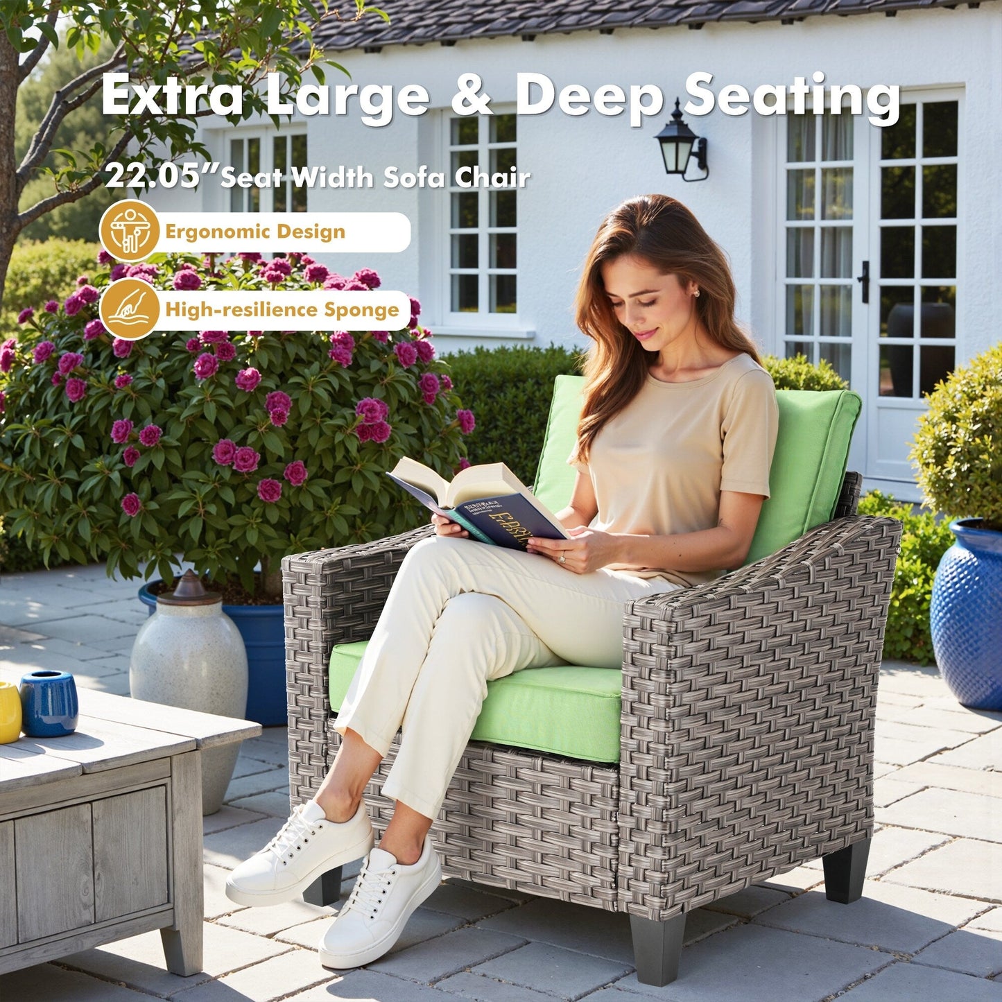 Ensemble de meubles de patio extérieur XIZZI avec table et foyer