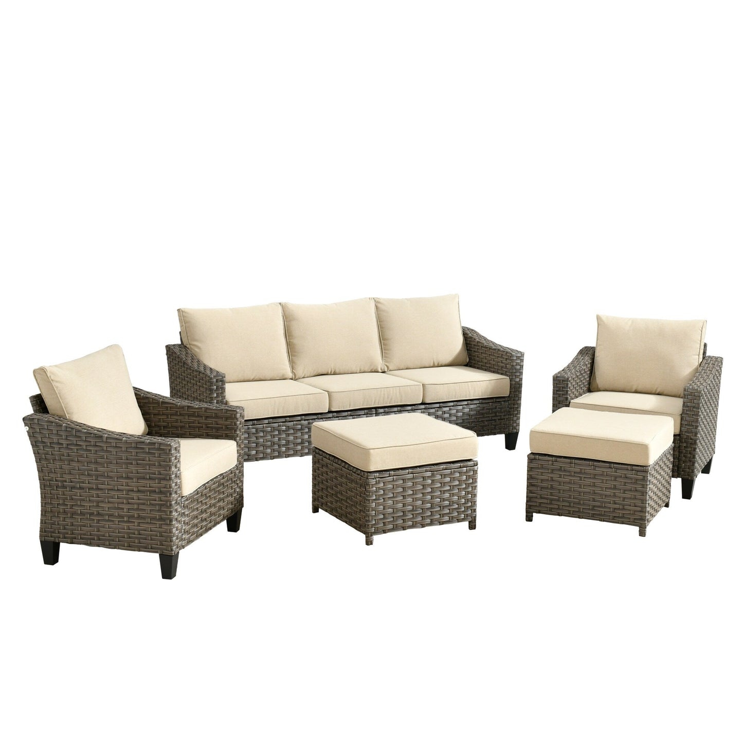 Ensemble de meubles de patio extérieur XIZZI avec table et foyer