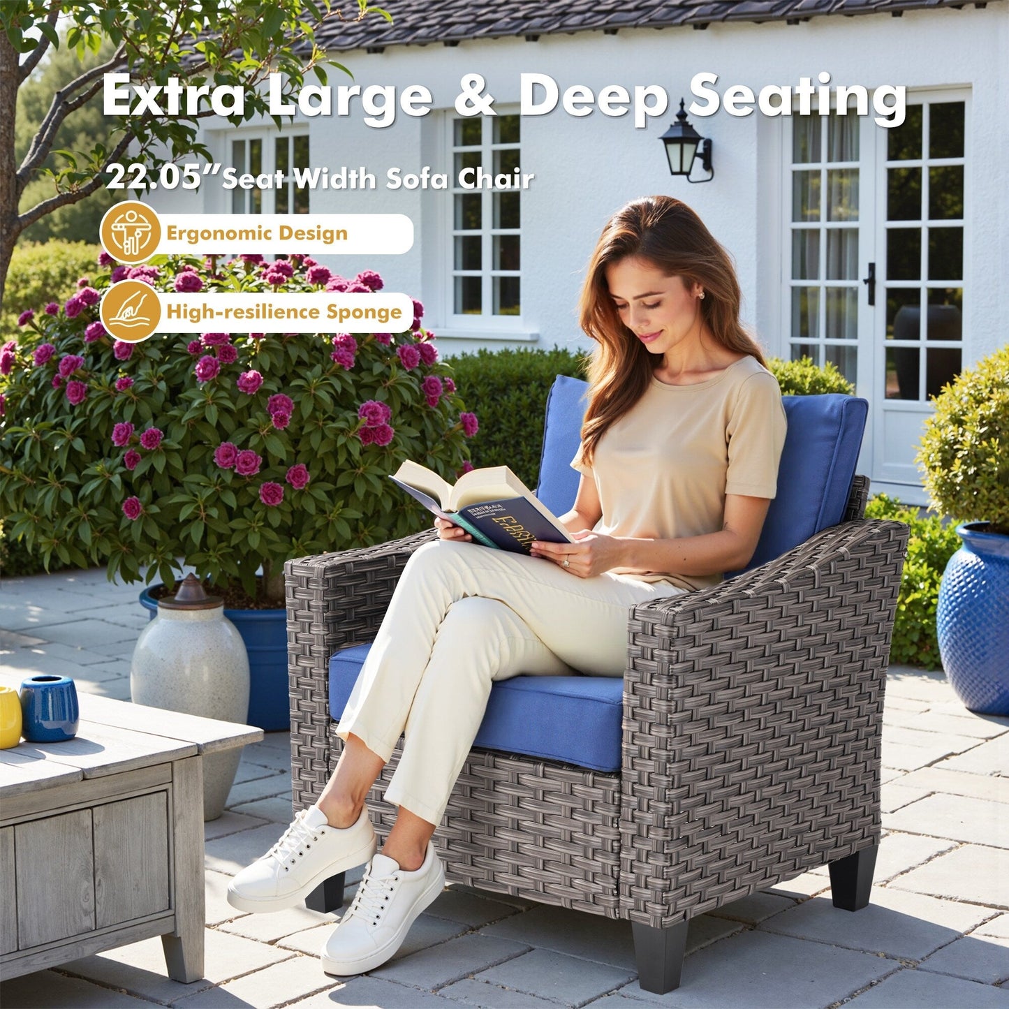 Ensemble de meubles de patio extérieur XIZZI avec table et foyer