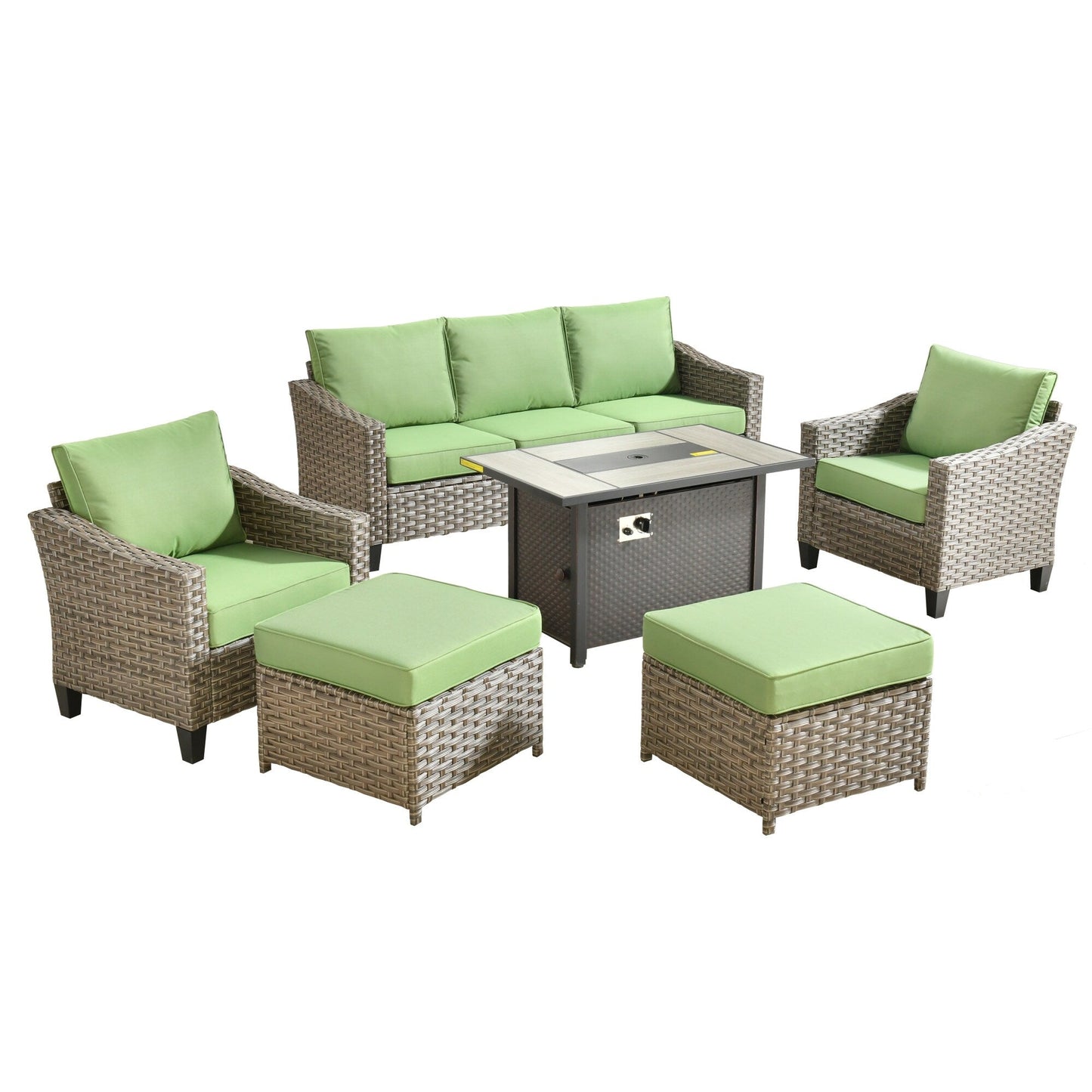 Ensemble de meubles de patio extérieur XIZZI avec table et foyer