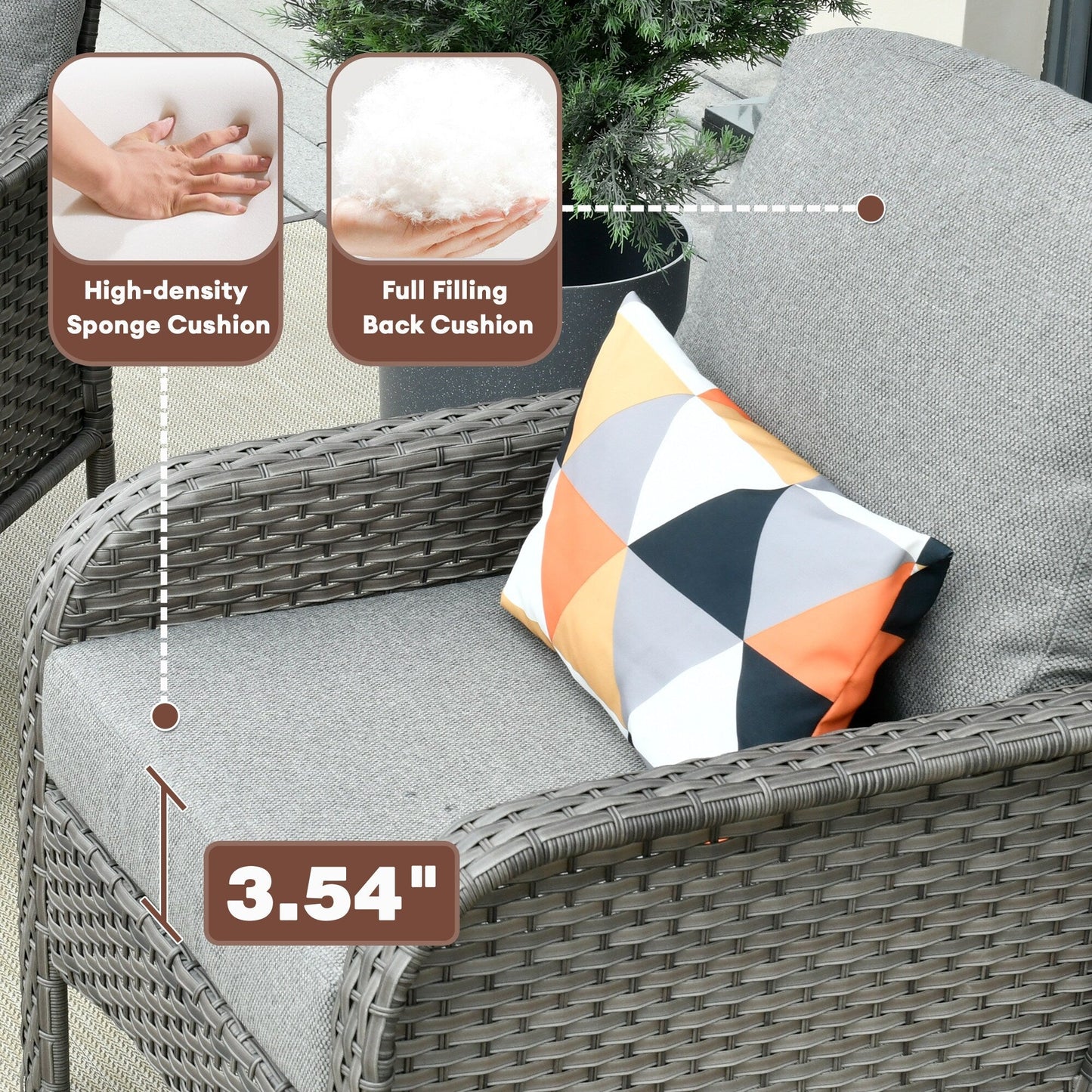 Ensemble de 2 chaises en osier pour meubles de jardin XIZZI