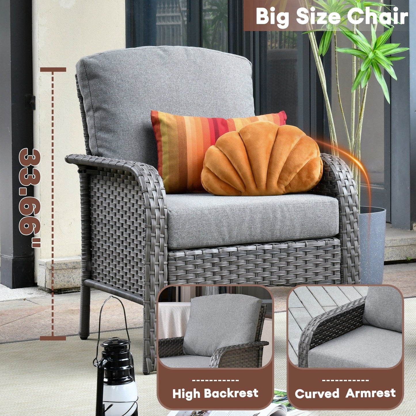 Ensemble de 2 chaises en osier pour meubles de jardin XIZZI