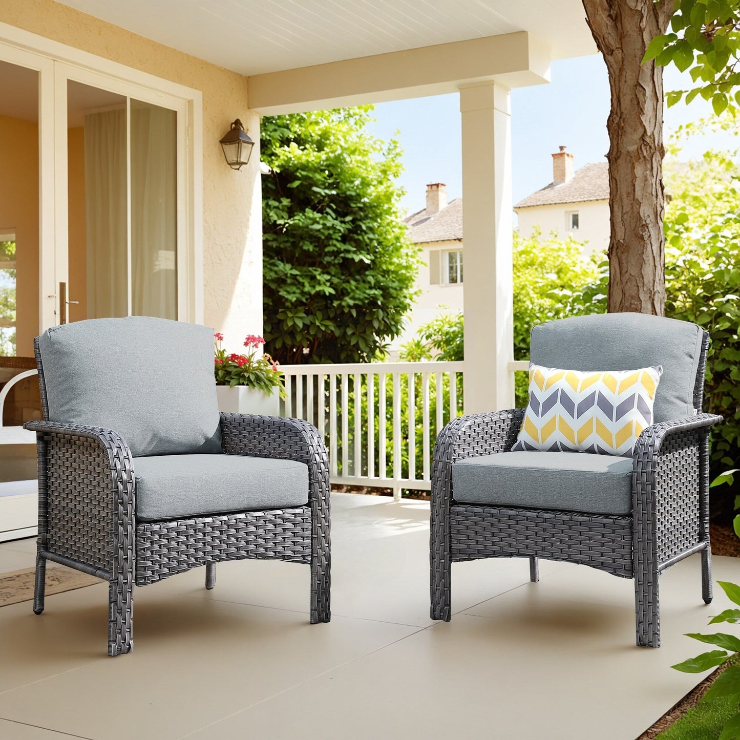 Ensemble de 2 chaises en osier pour meubles de jardin XIZZI