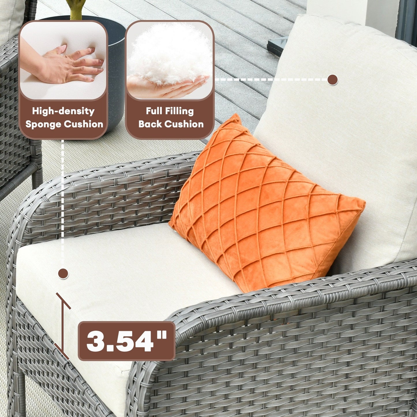 Ensemble de 2 chaises en osier pour meubles de jardin XIZZI