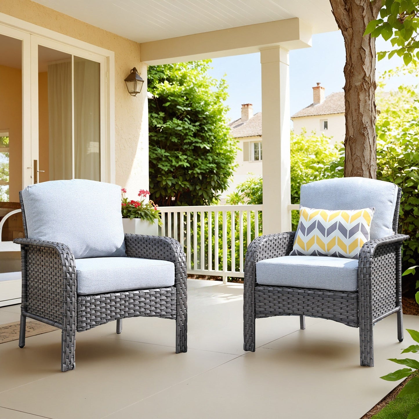 Ensemble de 2 chaises en osier pour meubles de jardin XIZZI