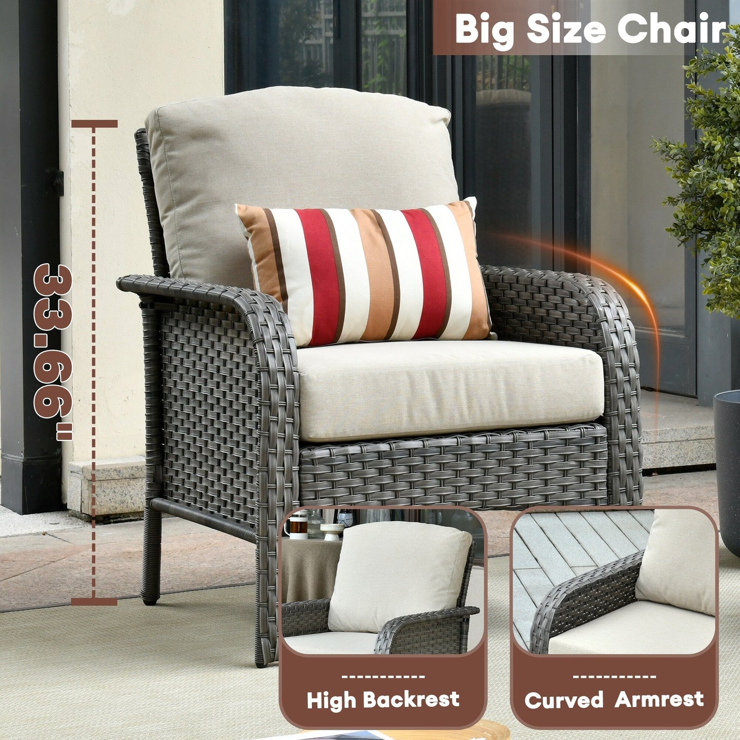 Ensemble de 2 chaises en osier pour meubles de jardin XIZZI