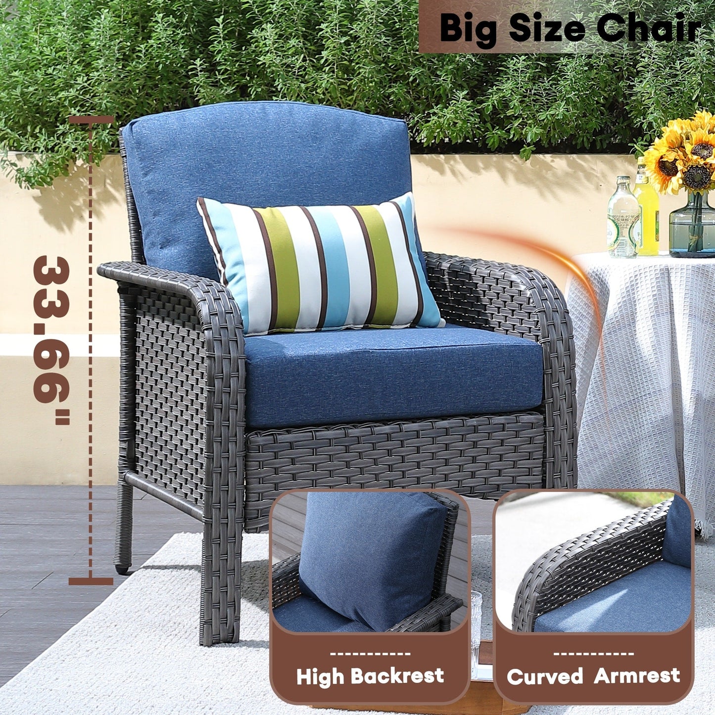 Ensemble de 2 chaises en osier pour meubles de jardin XIZZI