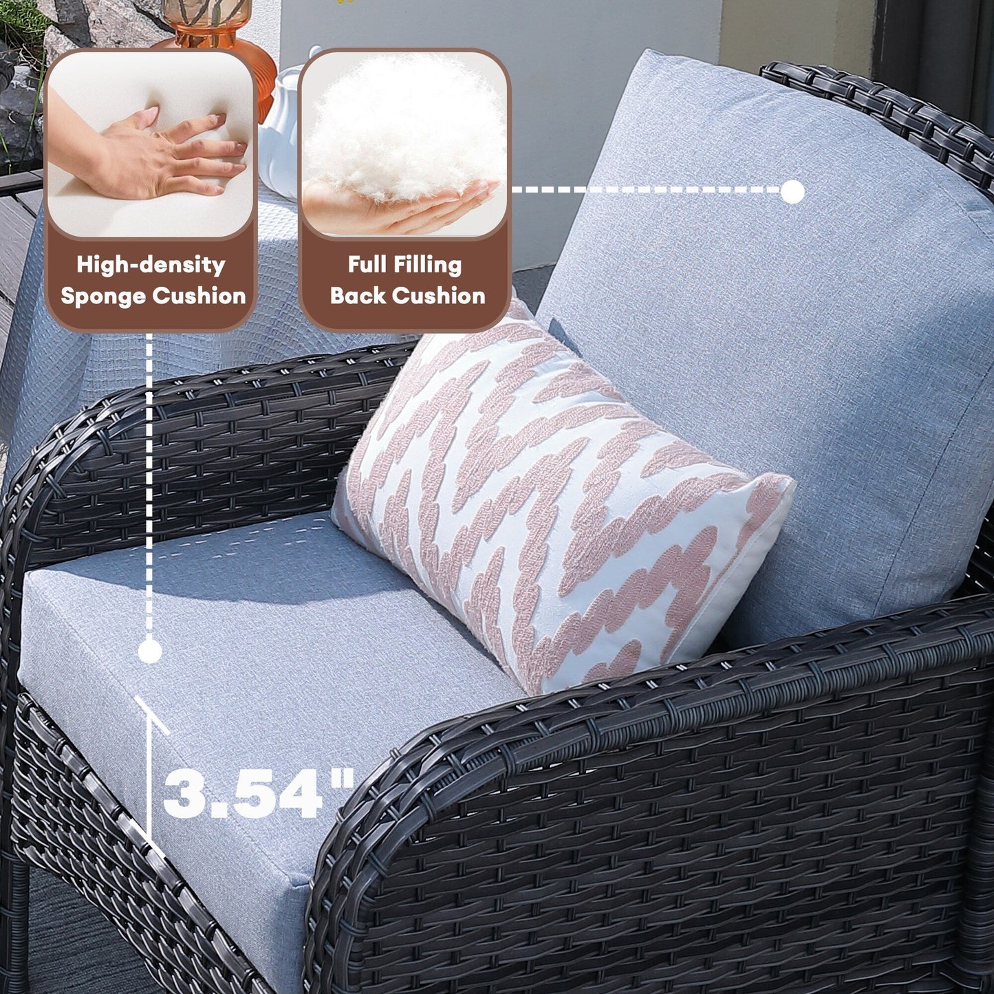 Ensemble de 2 chaises en osier pour meubles de jardin XIZZI