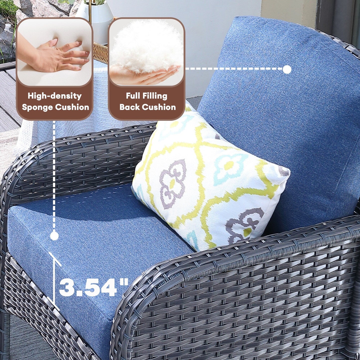 Ensemble de 2 chaises en osier pour meubles de jardin XIZZI