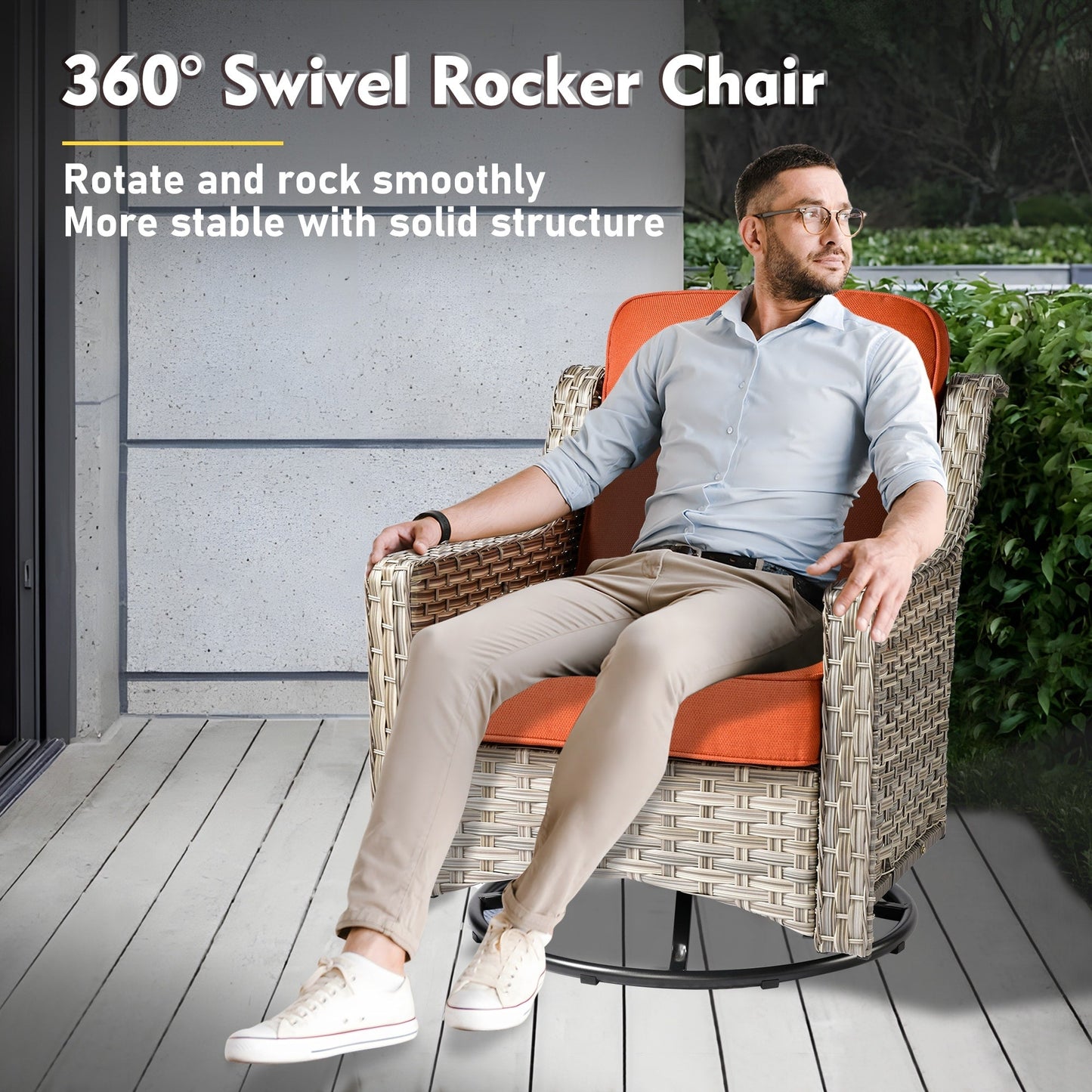 Ensemble de meubles de patio XIZZI 8 pièces en osier avec chaises pivotantes