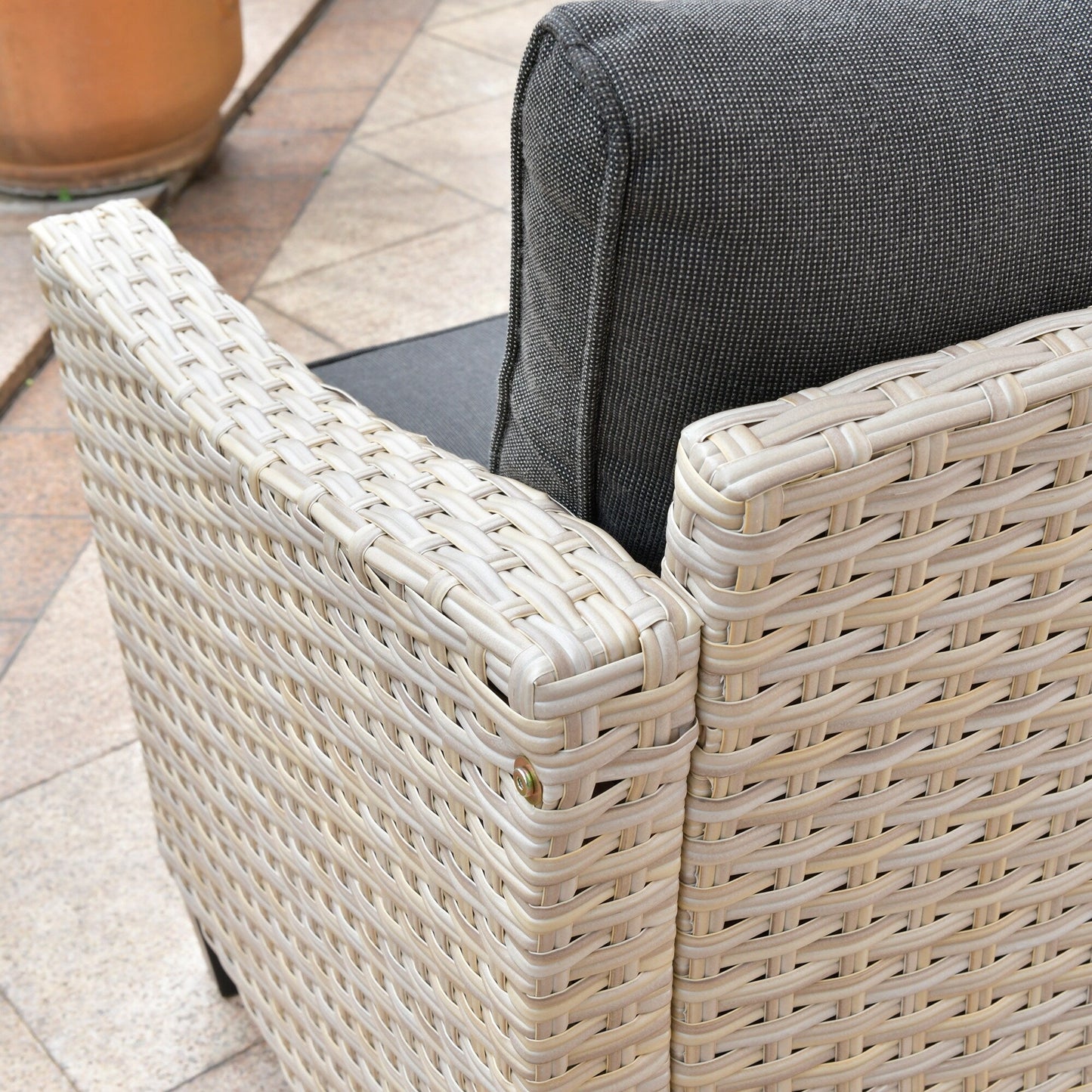 Ensemble de canapés de conversation en rotin et osier pour patio extérieur XIZZI 5 pièces