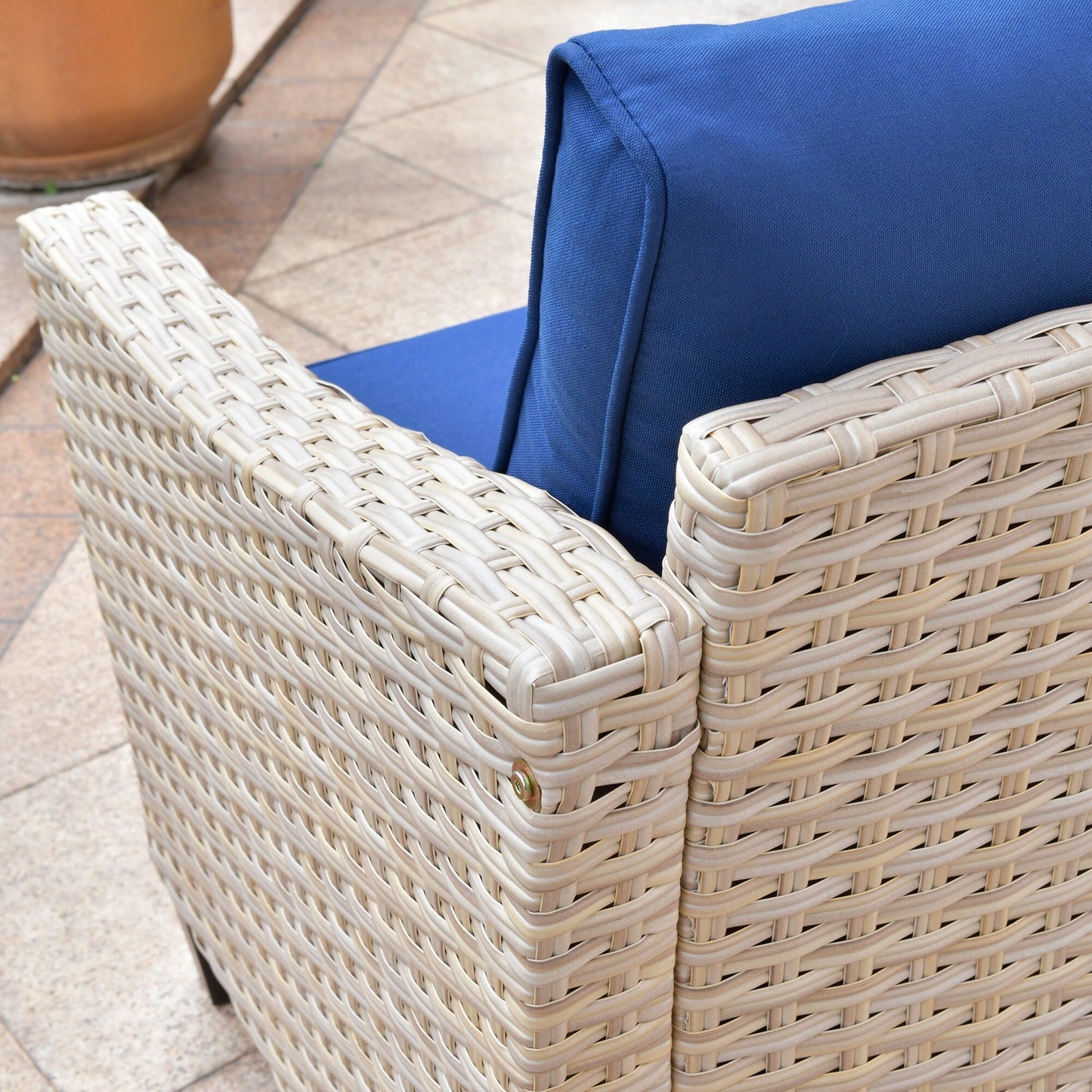 Ensemble de canapés de conversation en rotin et osier pour patio extérieur XIZZI 5 pièces