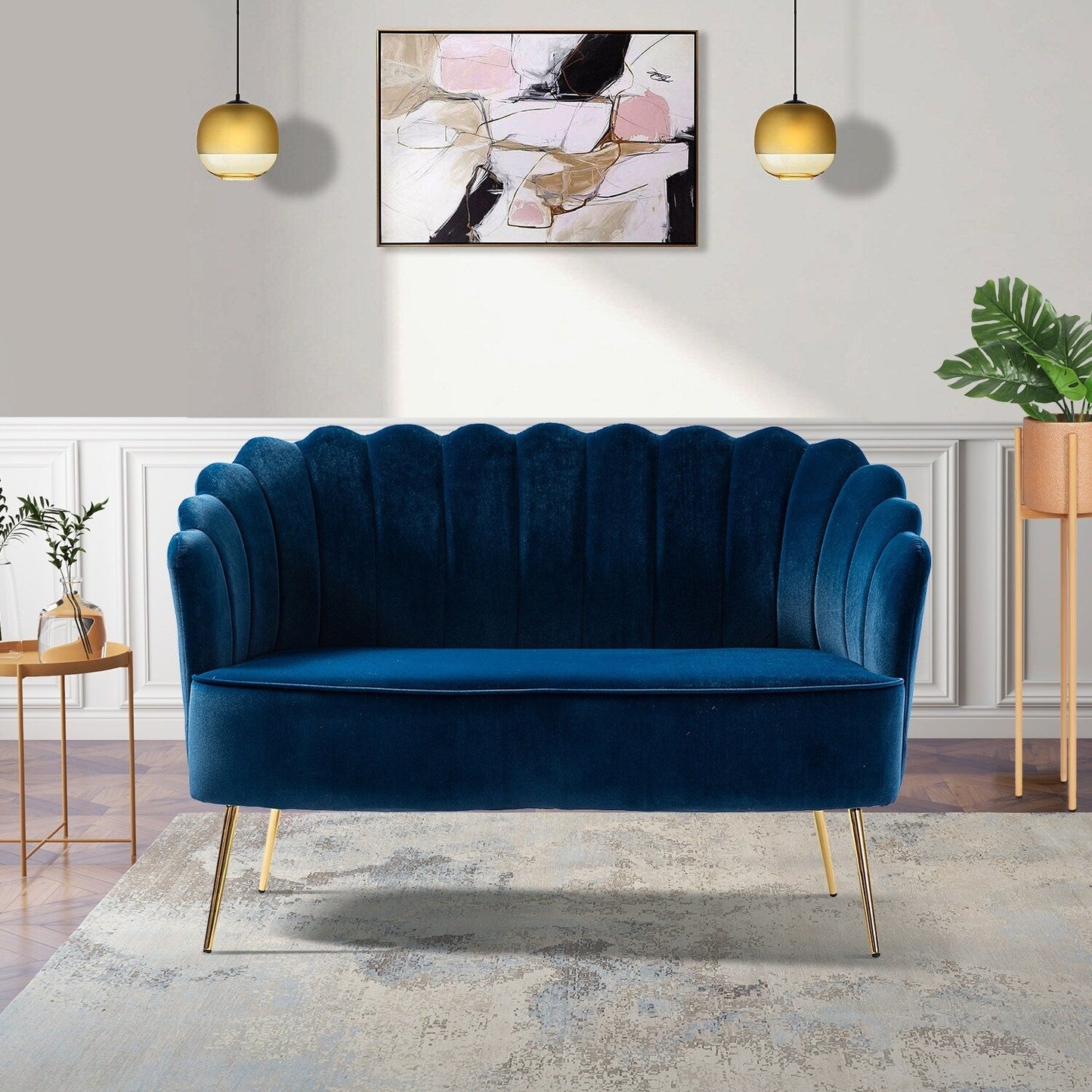 Causeuse Xabier 52'' avec dossier en forme de fleur