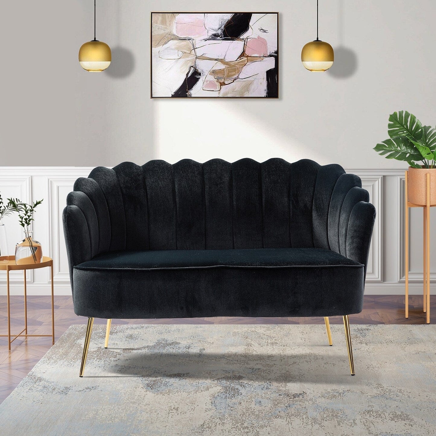 Causeuse Xabier 52'' avec dossier en forme de fleur