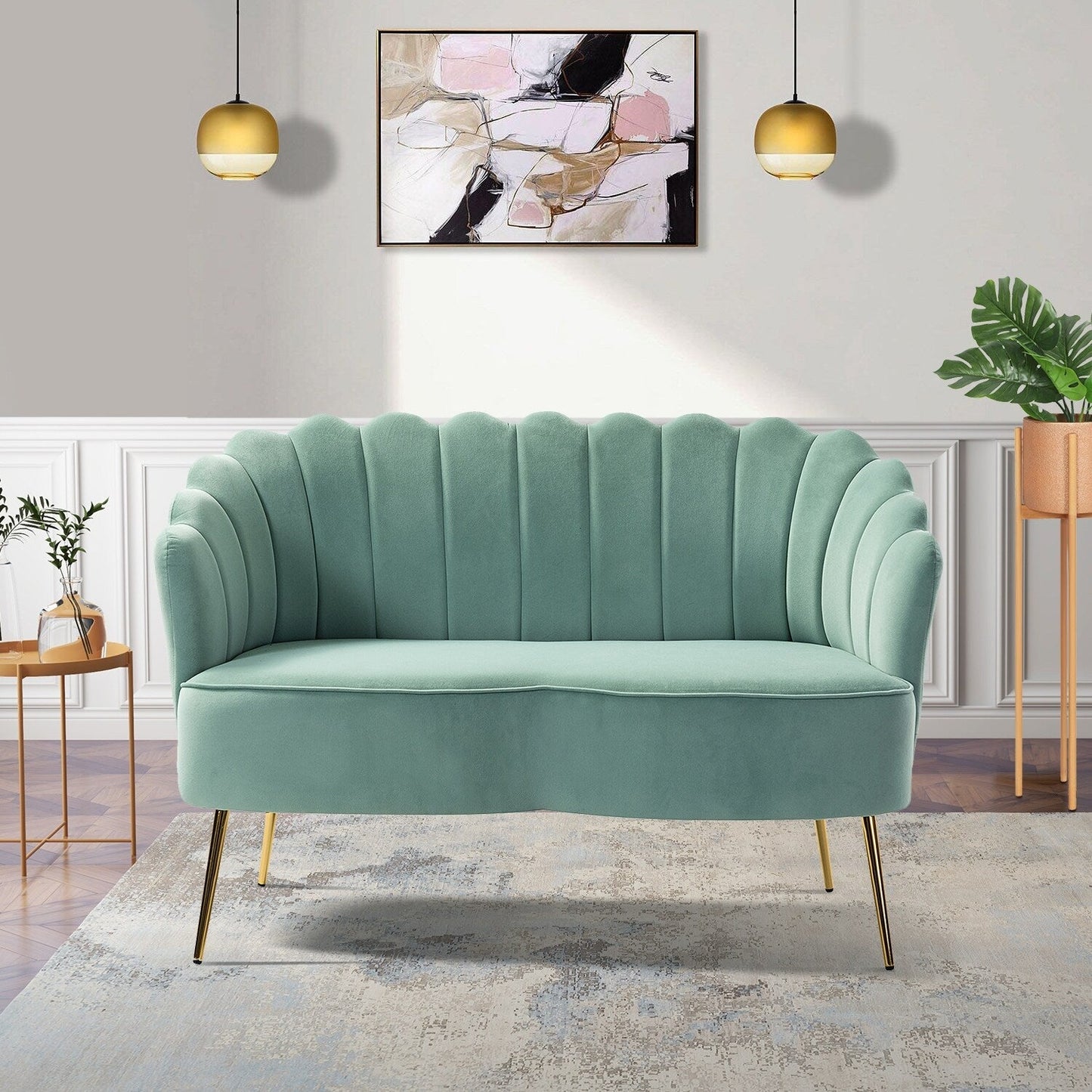 Causeuse Xabier 52'' avec dossier en forme de fleur