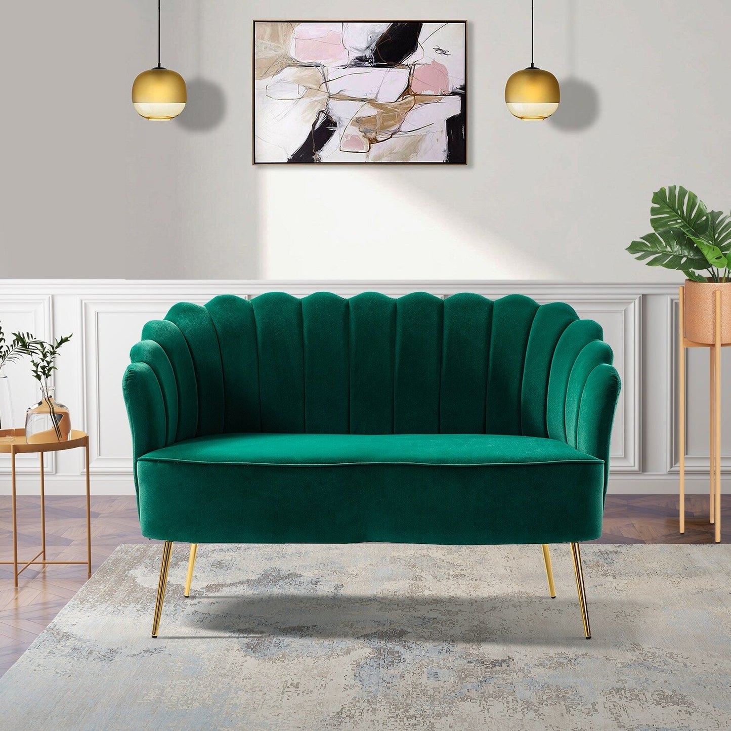Causeuse Xabier 52'' avec dossier en forme de fleur