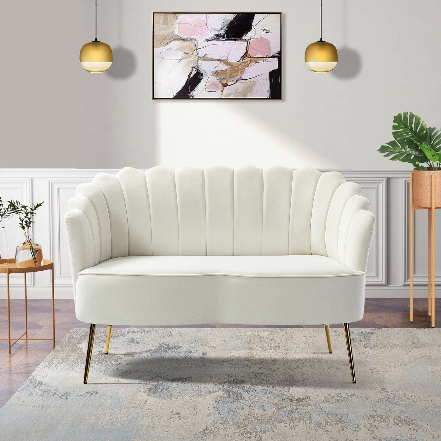 Causeuse Xabier 52'' avec dossier en forme de fleur