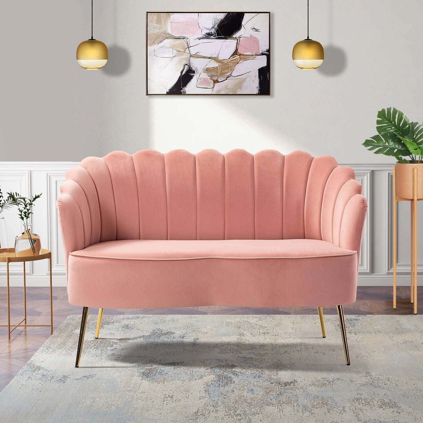 Causeuse Xabier 52'' avec dossier en forme de fleur
