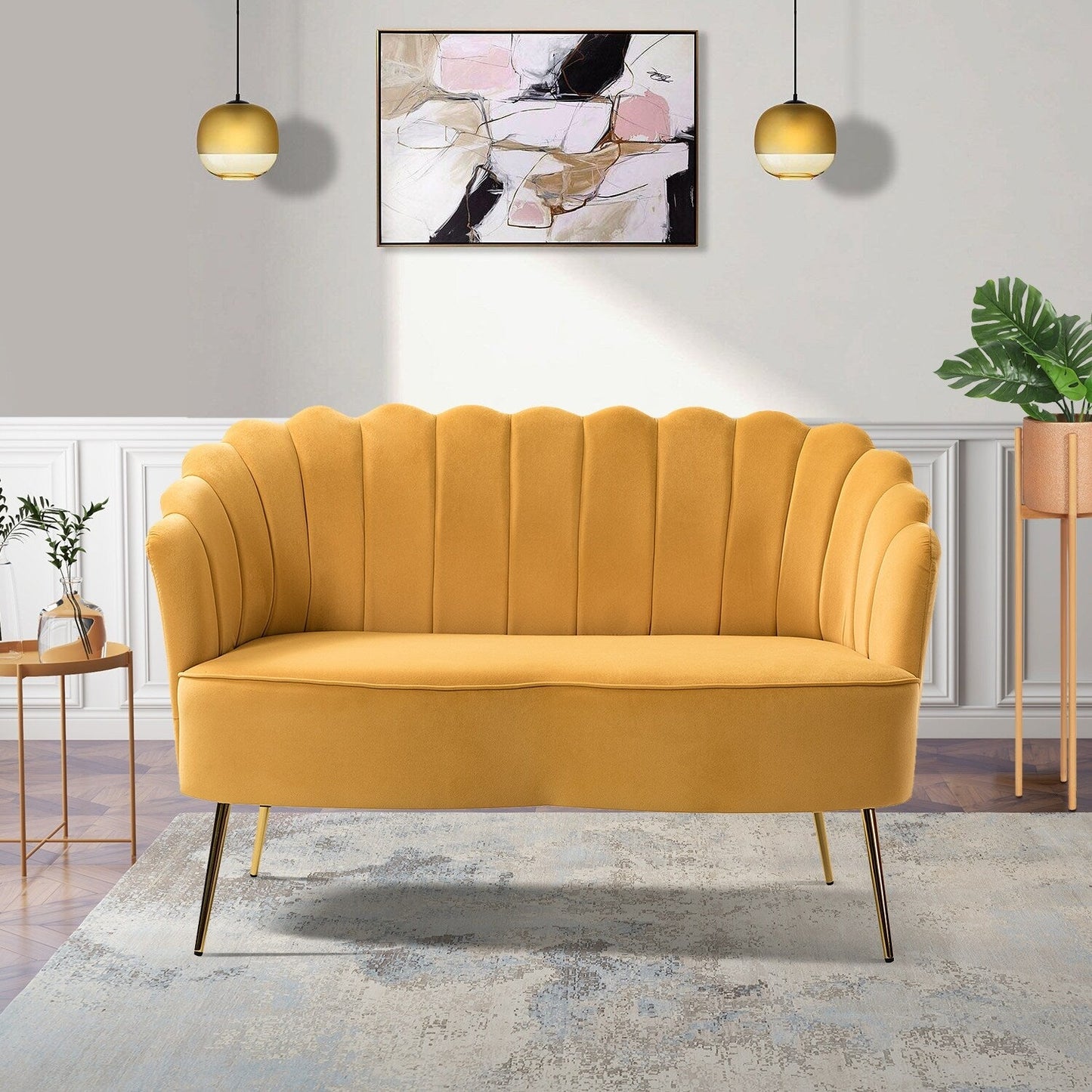 Causeuse Xabier 52'' avec dossier en forme de fleur