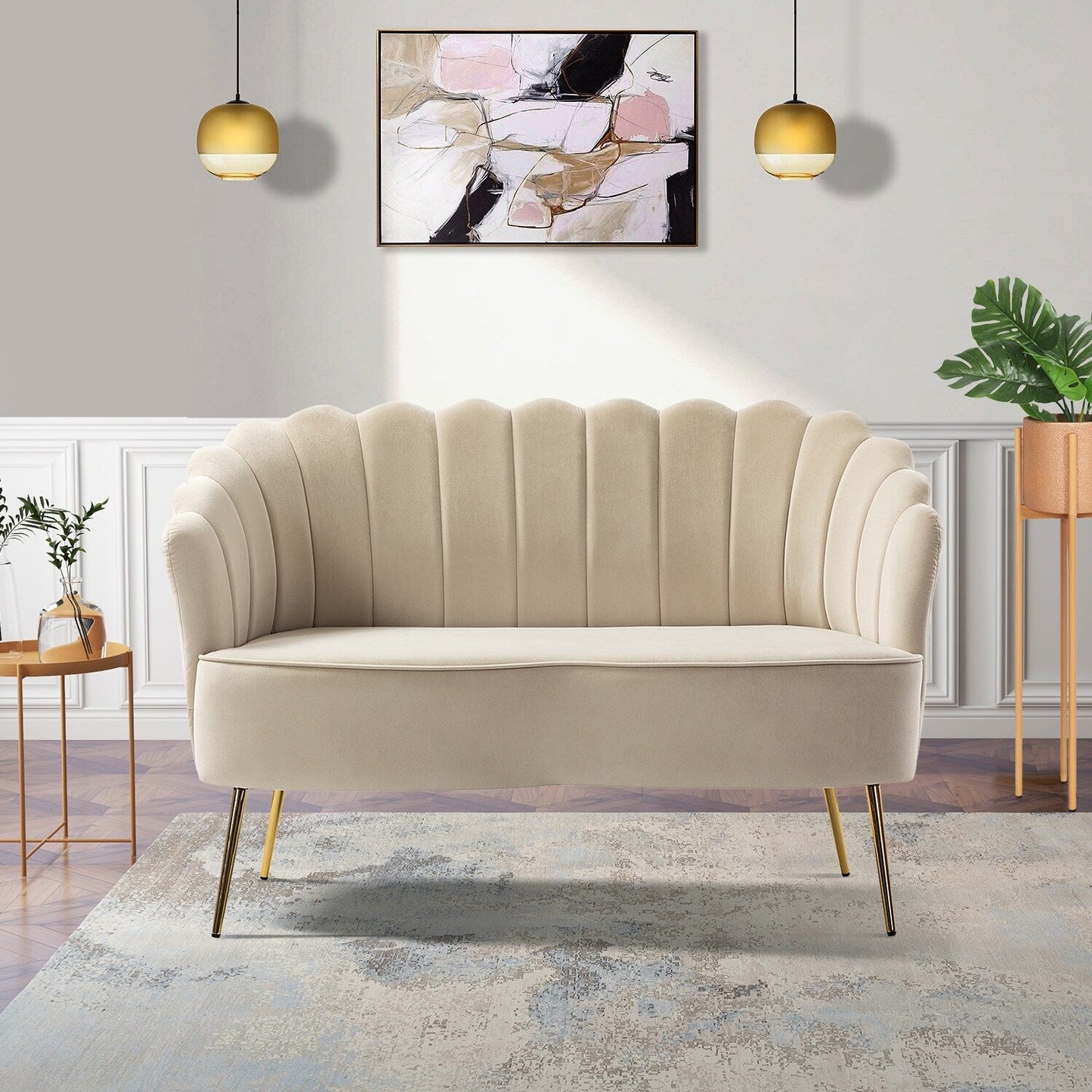 Causeuse Xabier 52'' avec dossier en forme de fleur