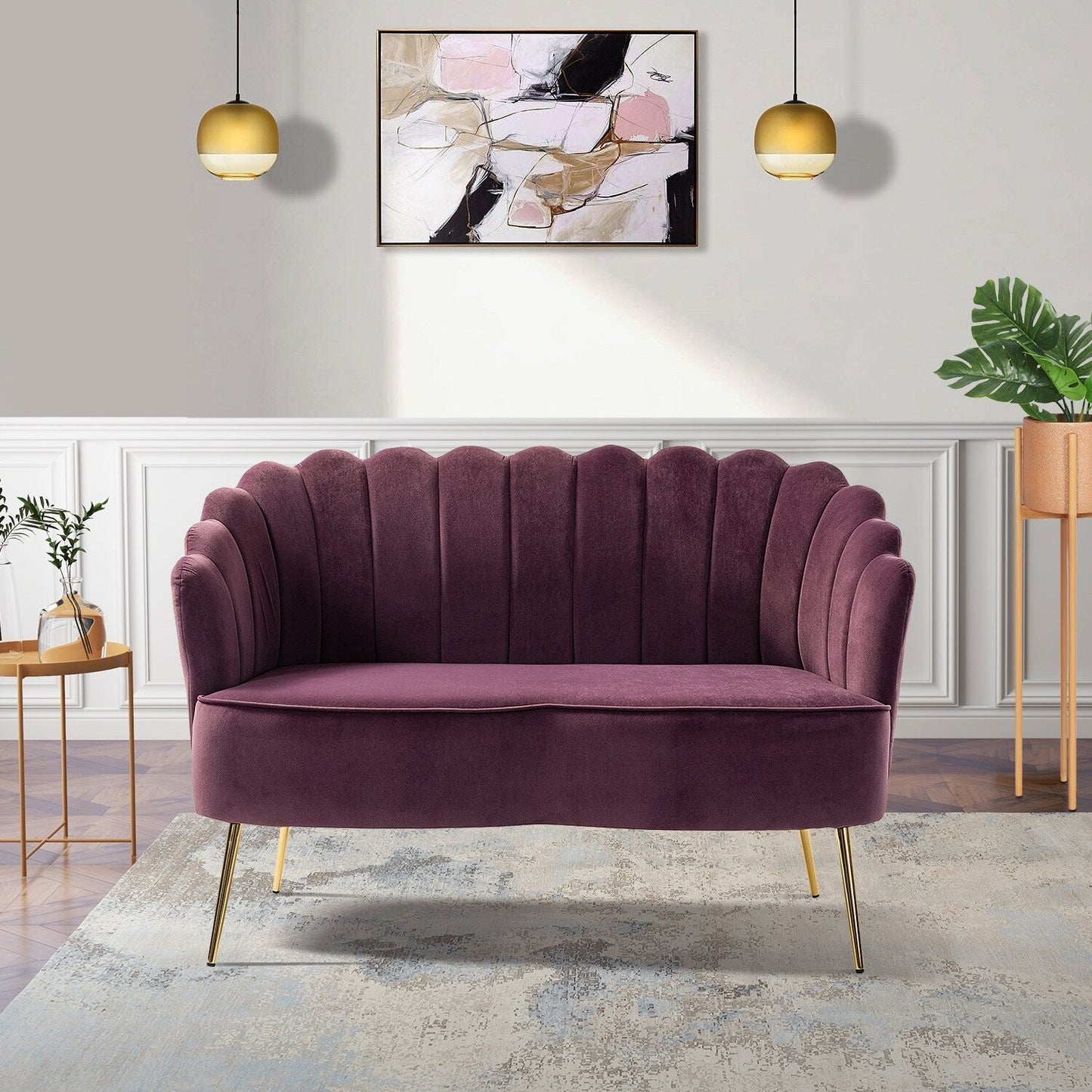 Causeuse Xabier 52'' avec dossier en forme de fleur