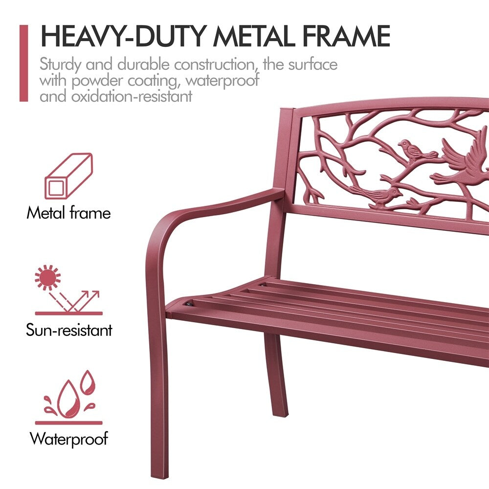 Banc de jardin Yaheetech en métal pour l'extérieur - N/A