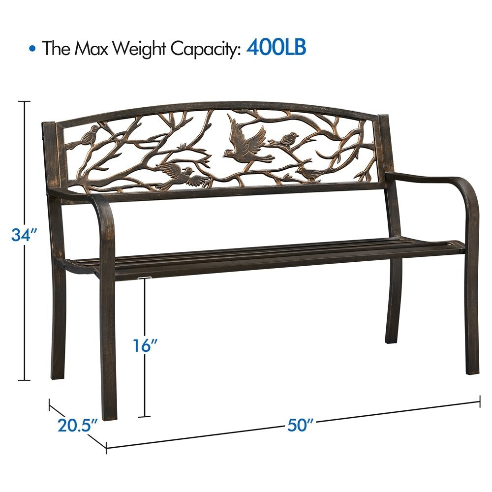 Banc de jardin Yaheetech en métal pour l'extérieur - N/A