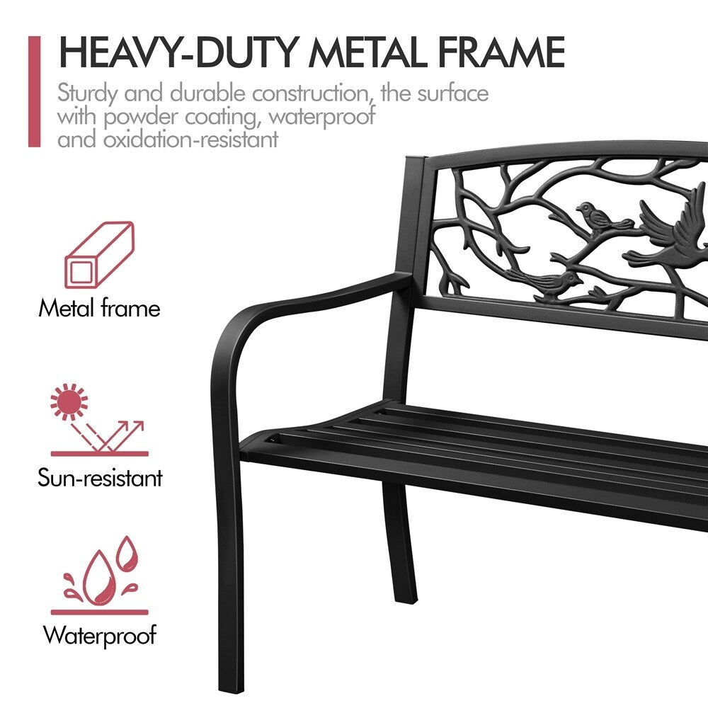 Banc de jardin Yaheetech en métal pour l'extérieur - N/A