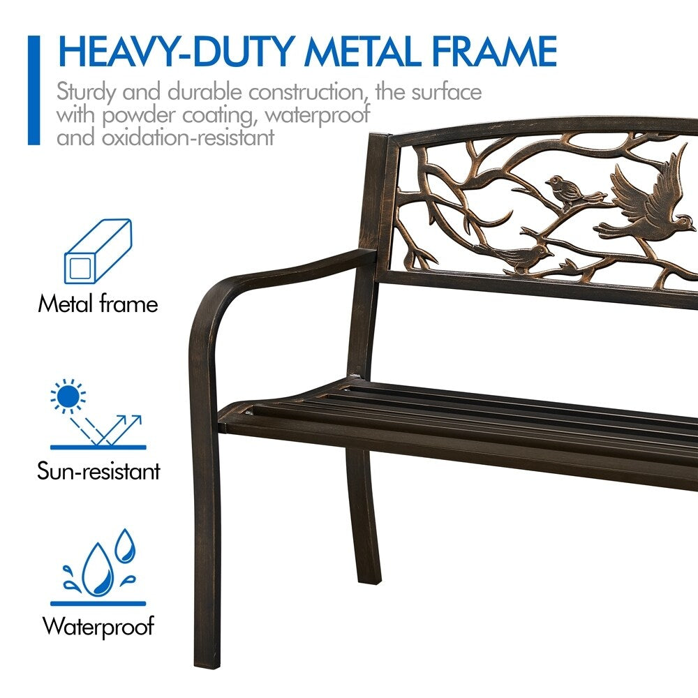 Banc de jardin Yaheetech en métal pour l'extérieur - N/A