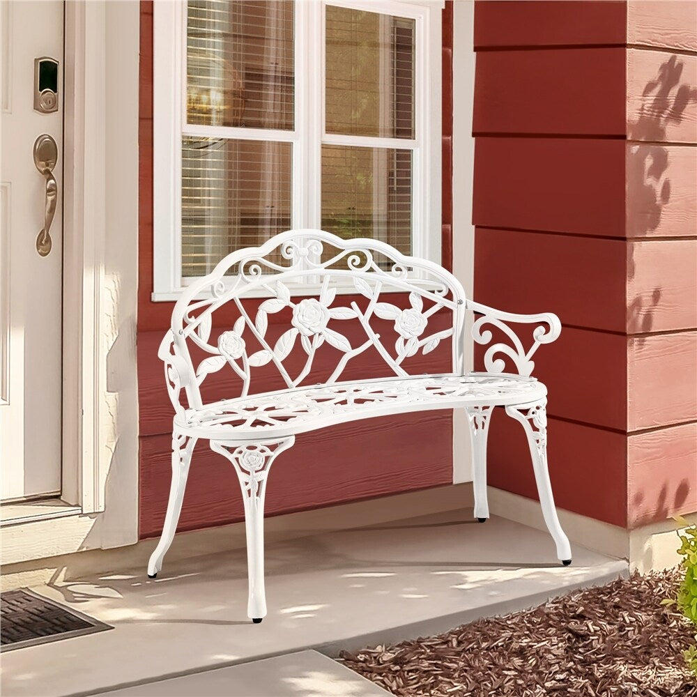 Banc de jardin en métal Yaheetech pour terrasse et parc - N/A