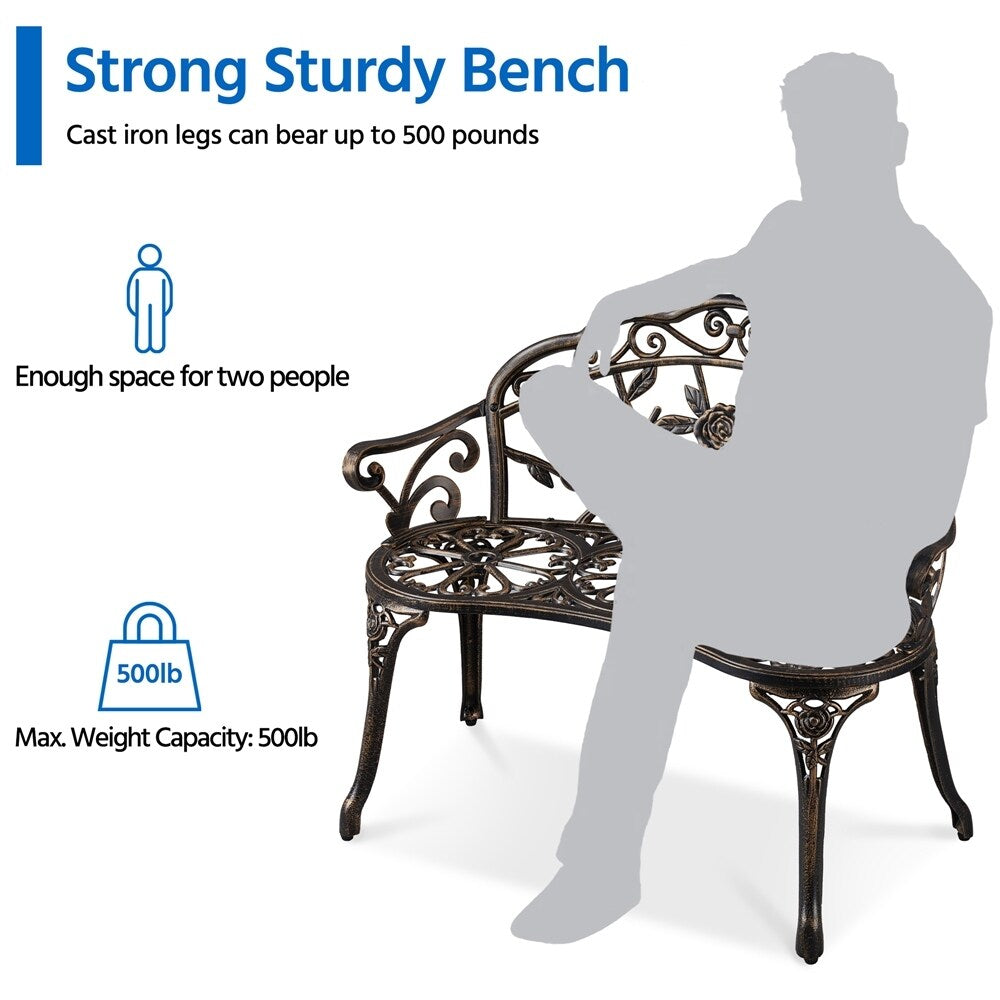 Banc de jardin en métal Yaheetech pour terrasse et parc - N/A