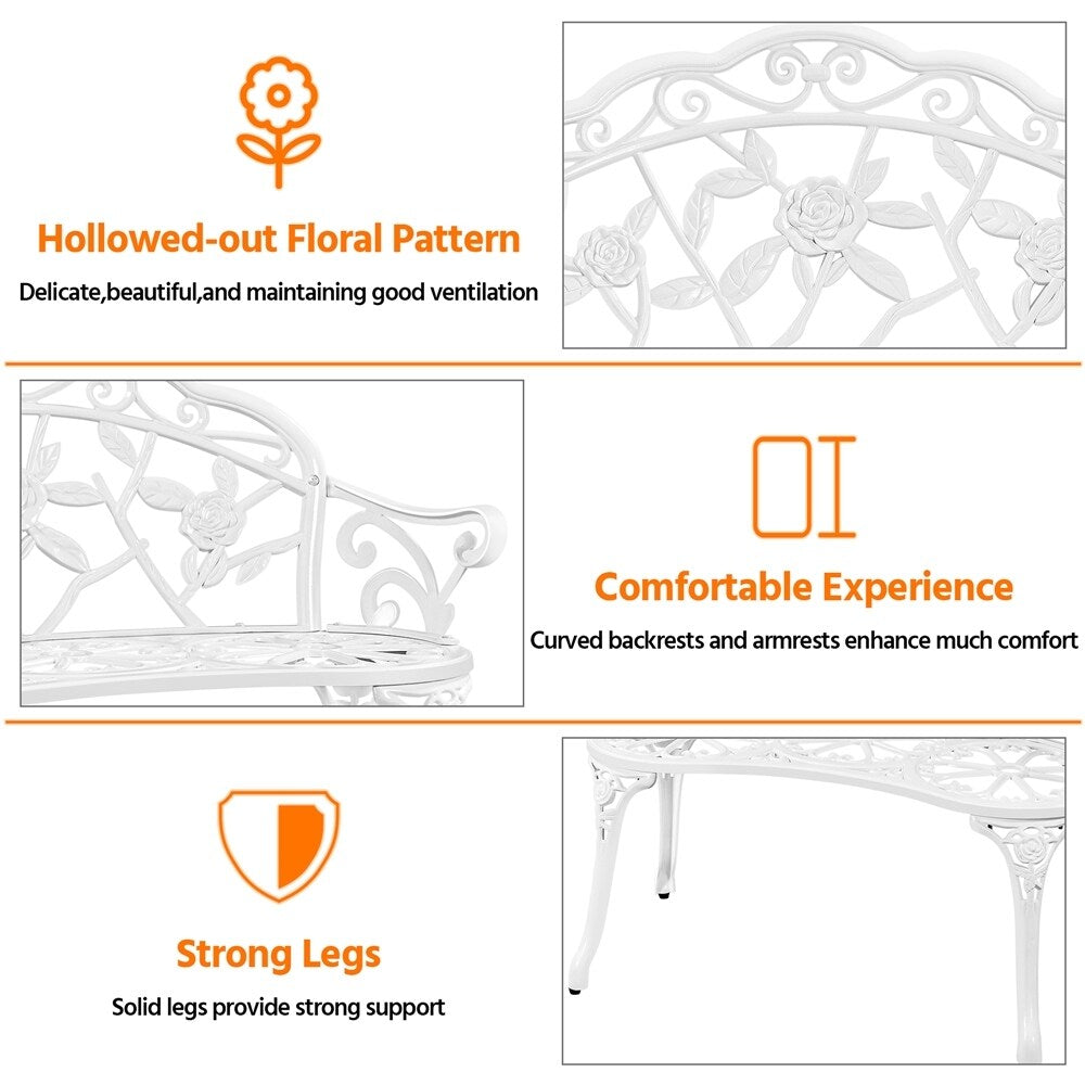 Banc de jardin en métal Yaheetech pour terrasse et parc - N/A
