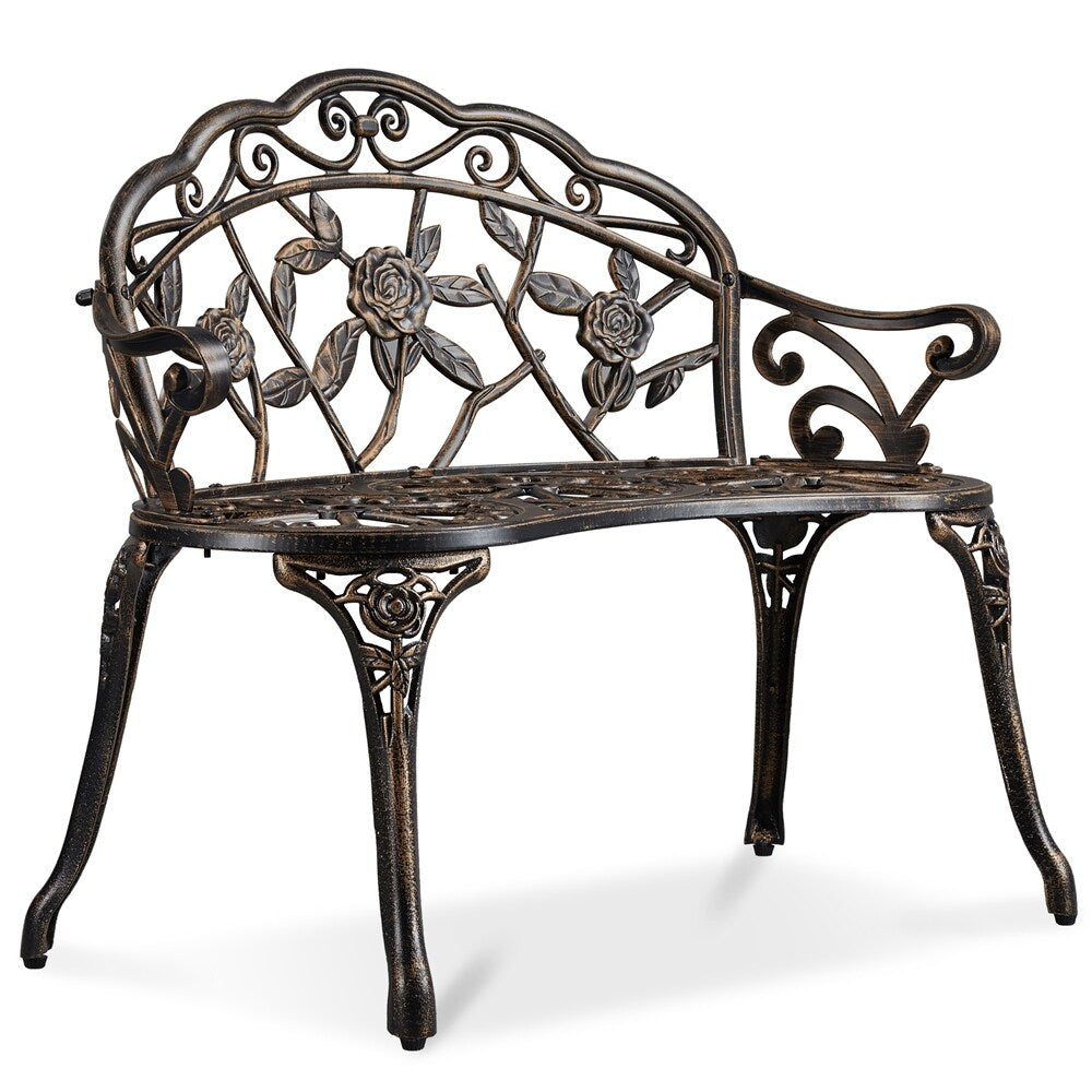Banc de jardin en métal Yaheetech pour terrasse et parc - N/A