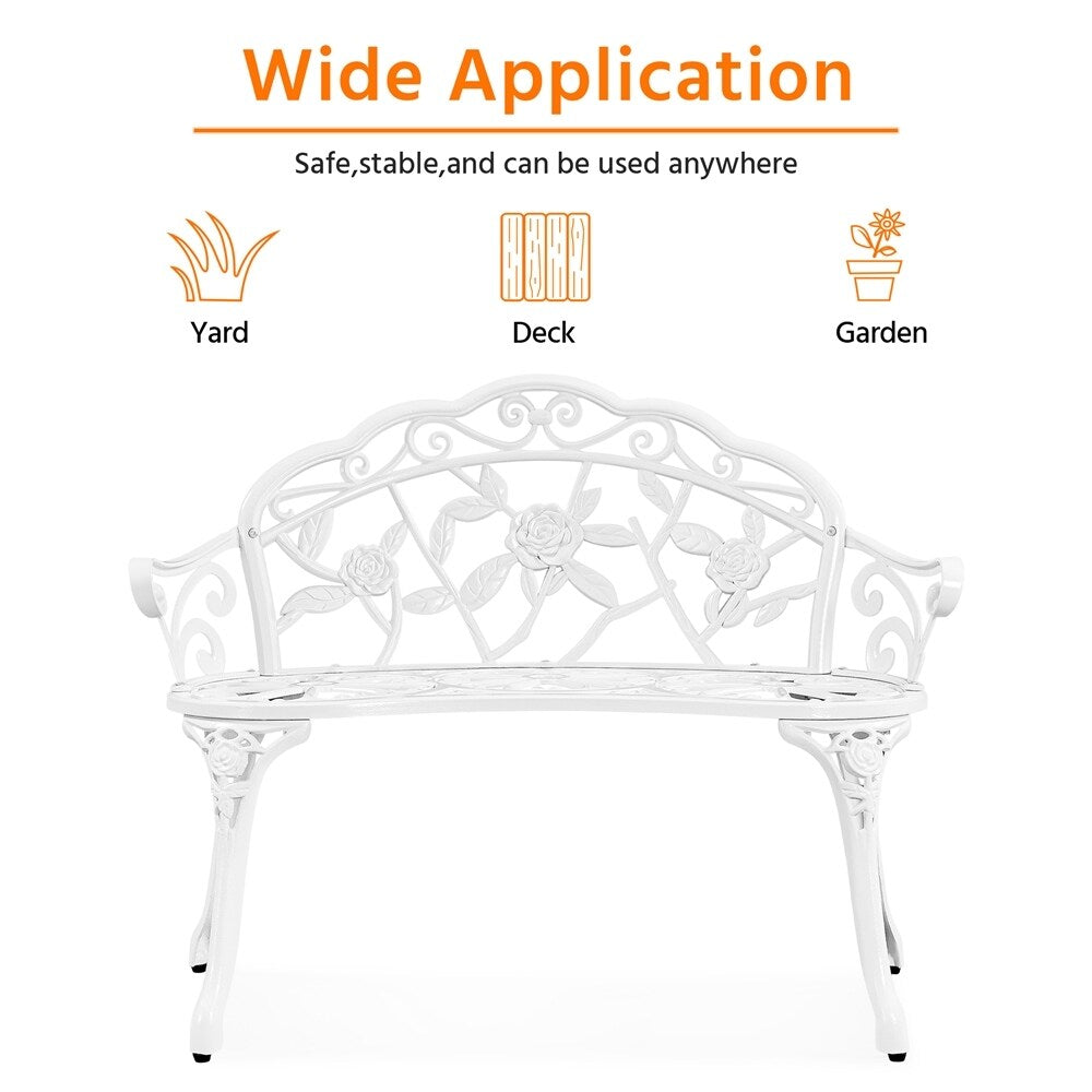 Banc de jardin en métal Yaheetech pour terrasse et parc - N/A
