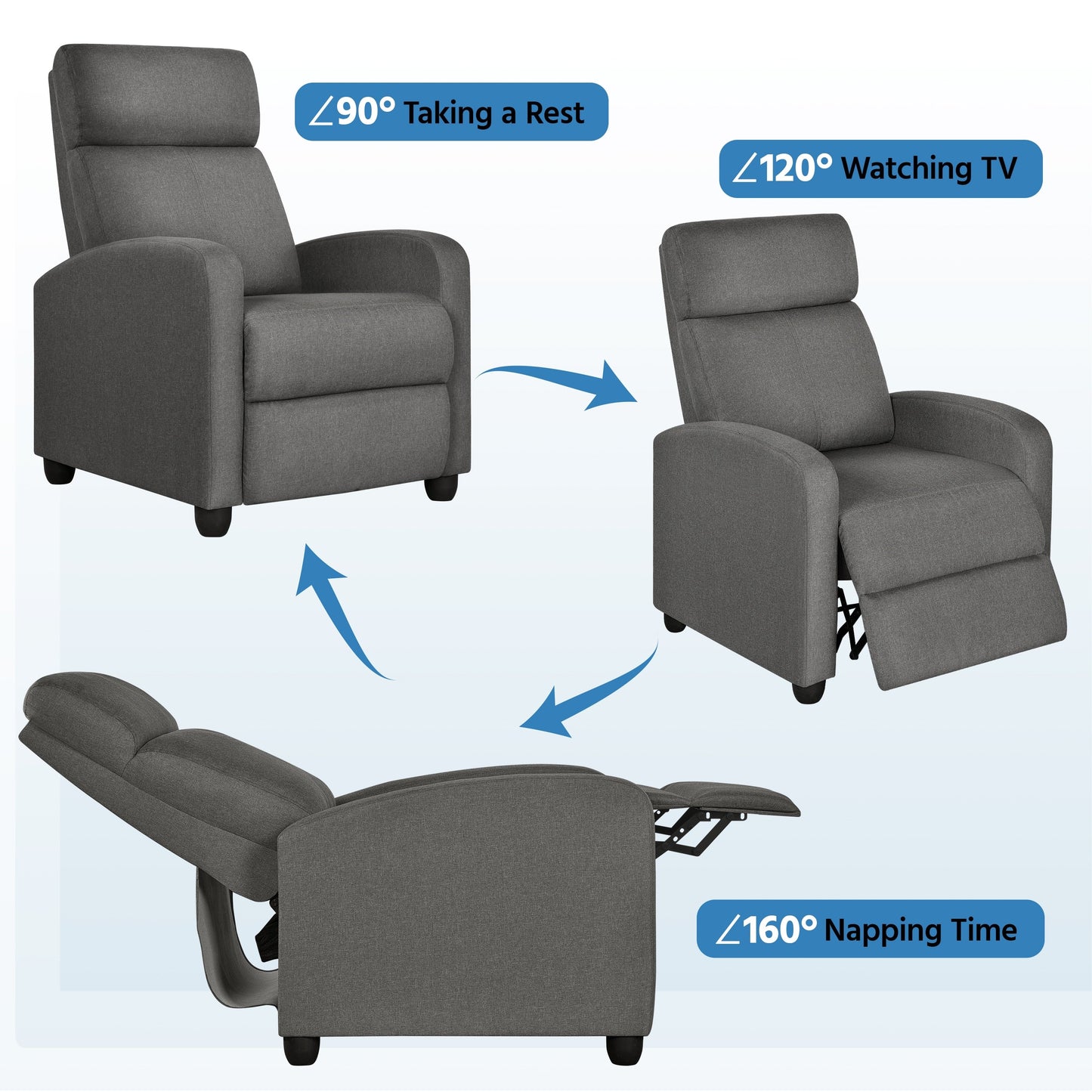 Fauteuil inclinable moderne en tissu Yaheetech