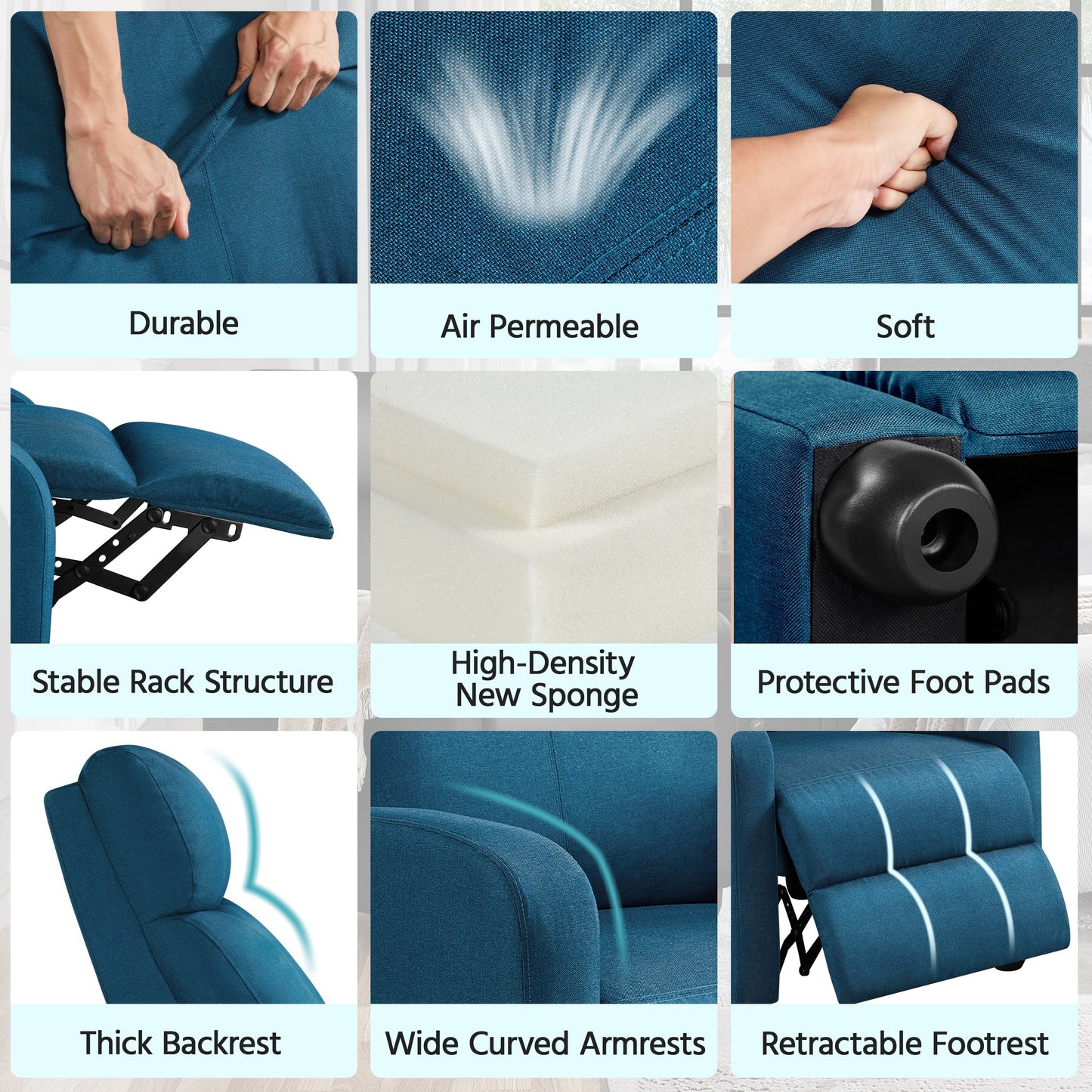Fauteuil inclinable moderne en tissu Yaheetech