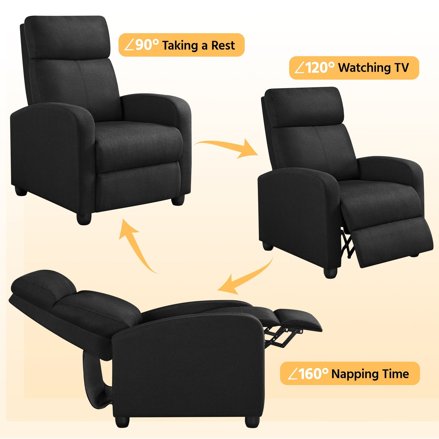 Fauteuil inclinable moderne en tissu Yaheetech