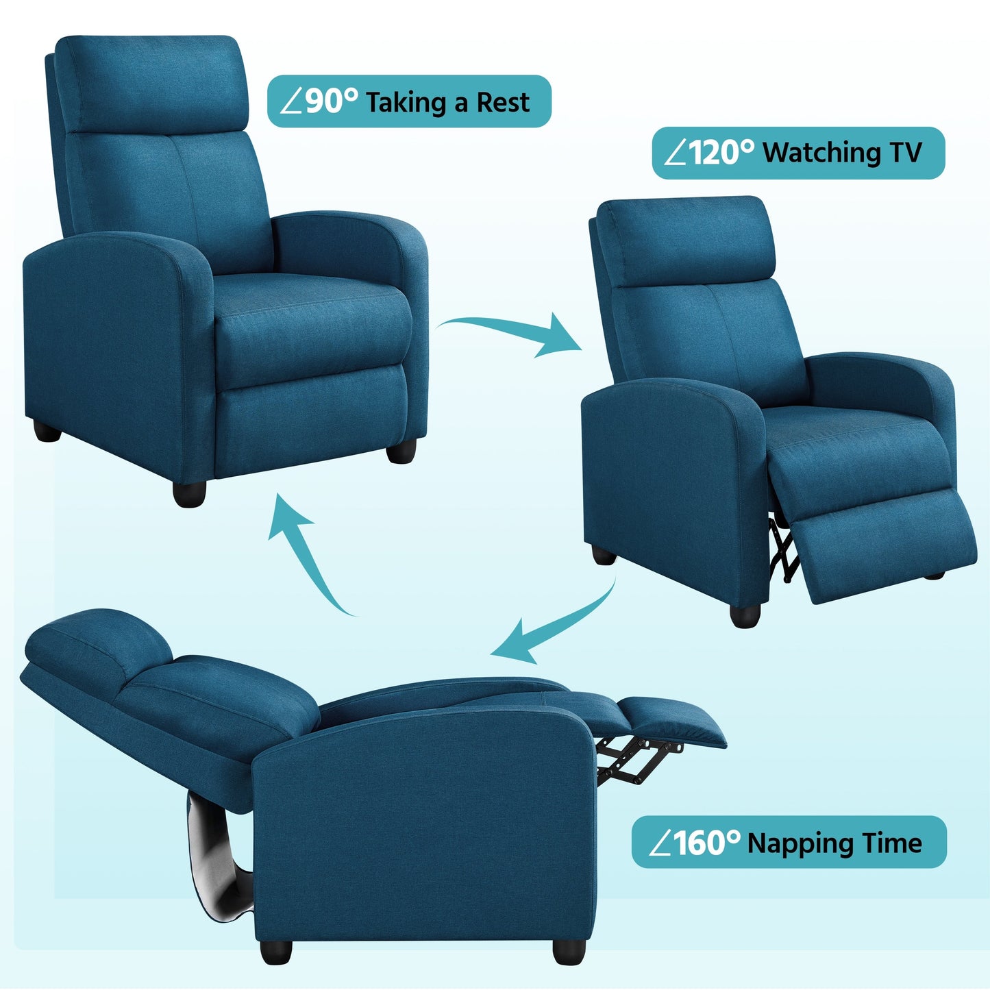 Fauteuil inclinable moderne en tissu Yaheetech