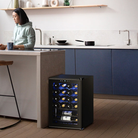 Réfrigérateur à vin/boissons 17 pouces, 20 bouteilles, autonome, contrôle numérique de la température