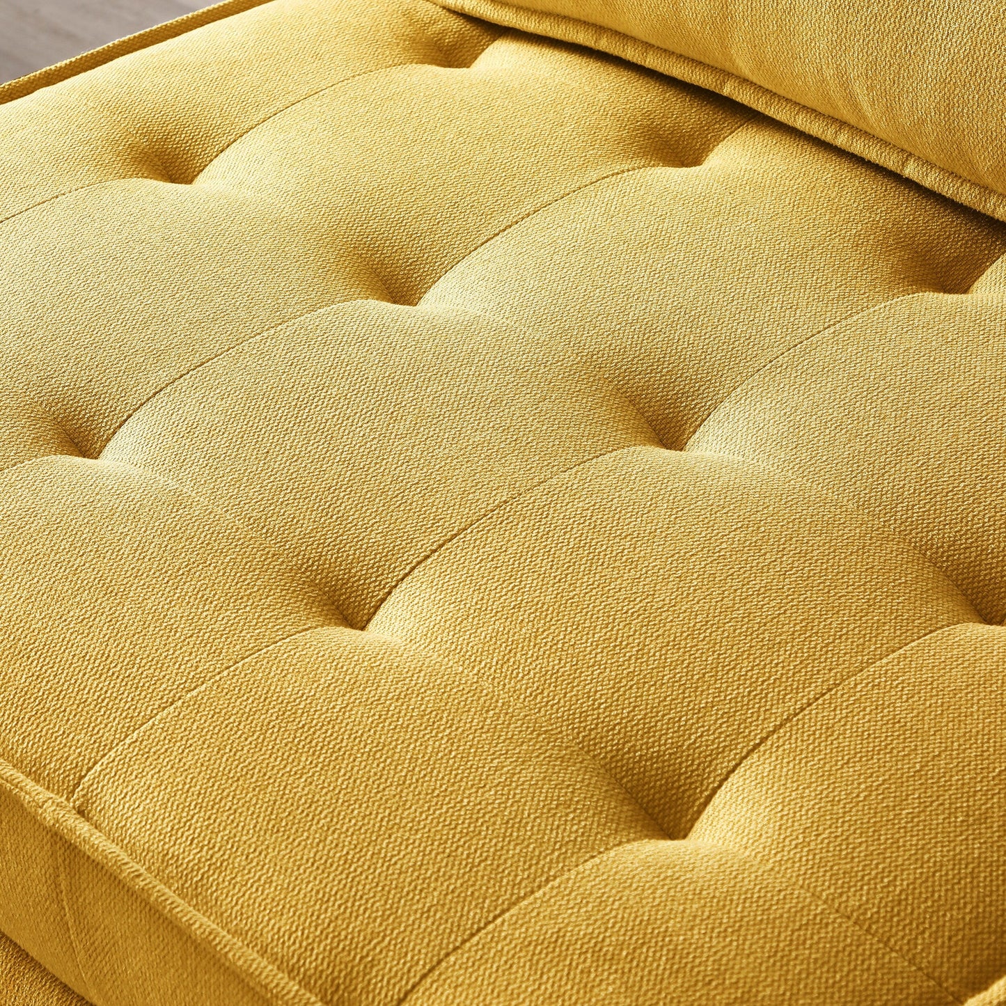 Canapé-lit gigogne ottoman jaune avec dossier réglable